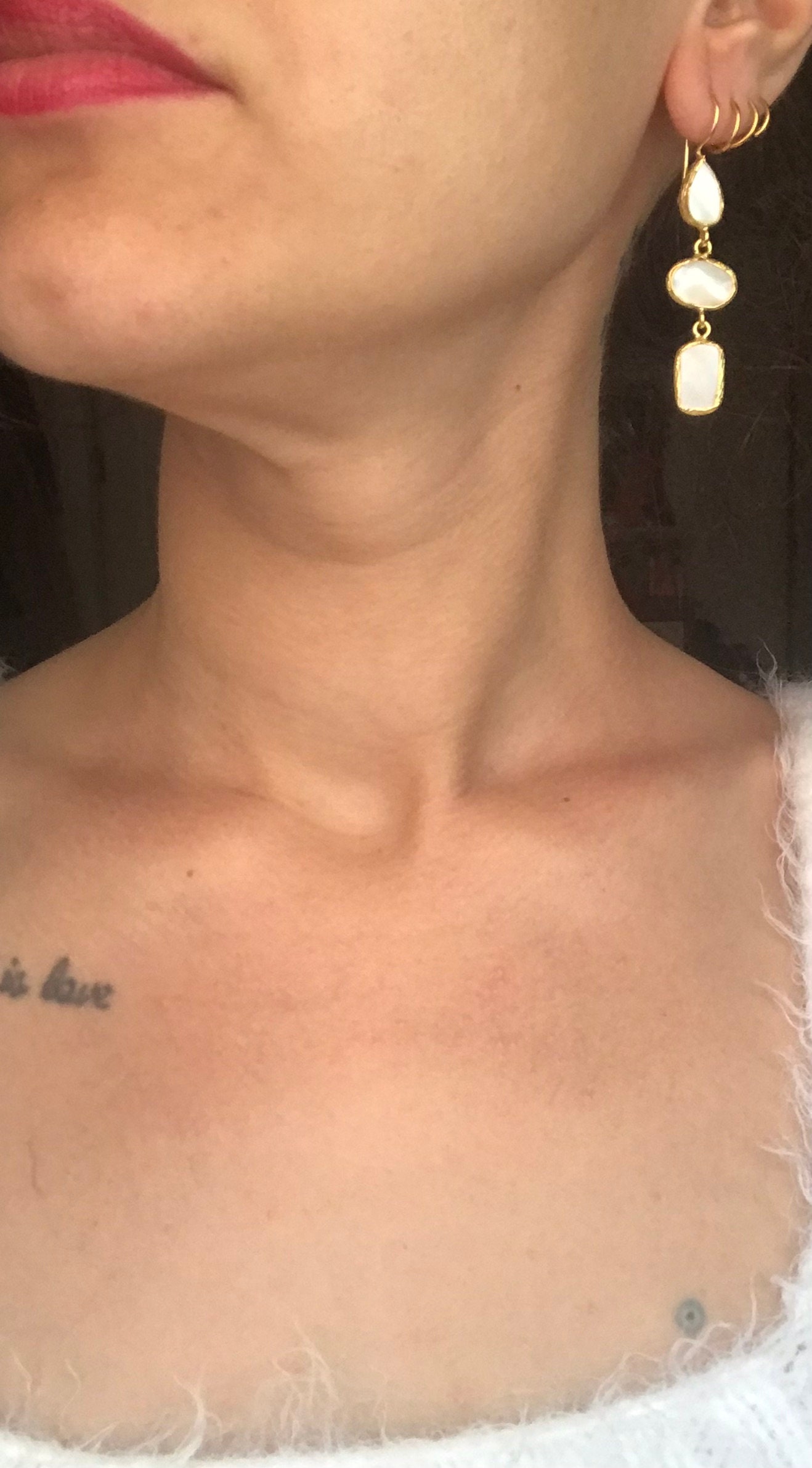 Geometrik Sedef Küpe