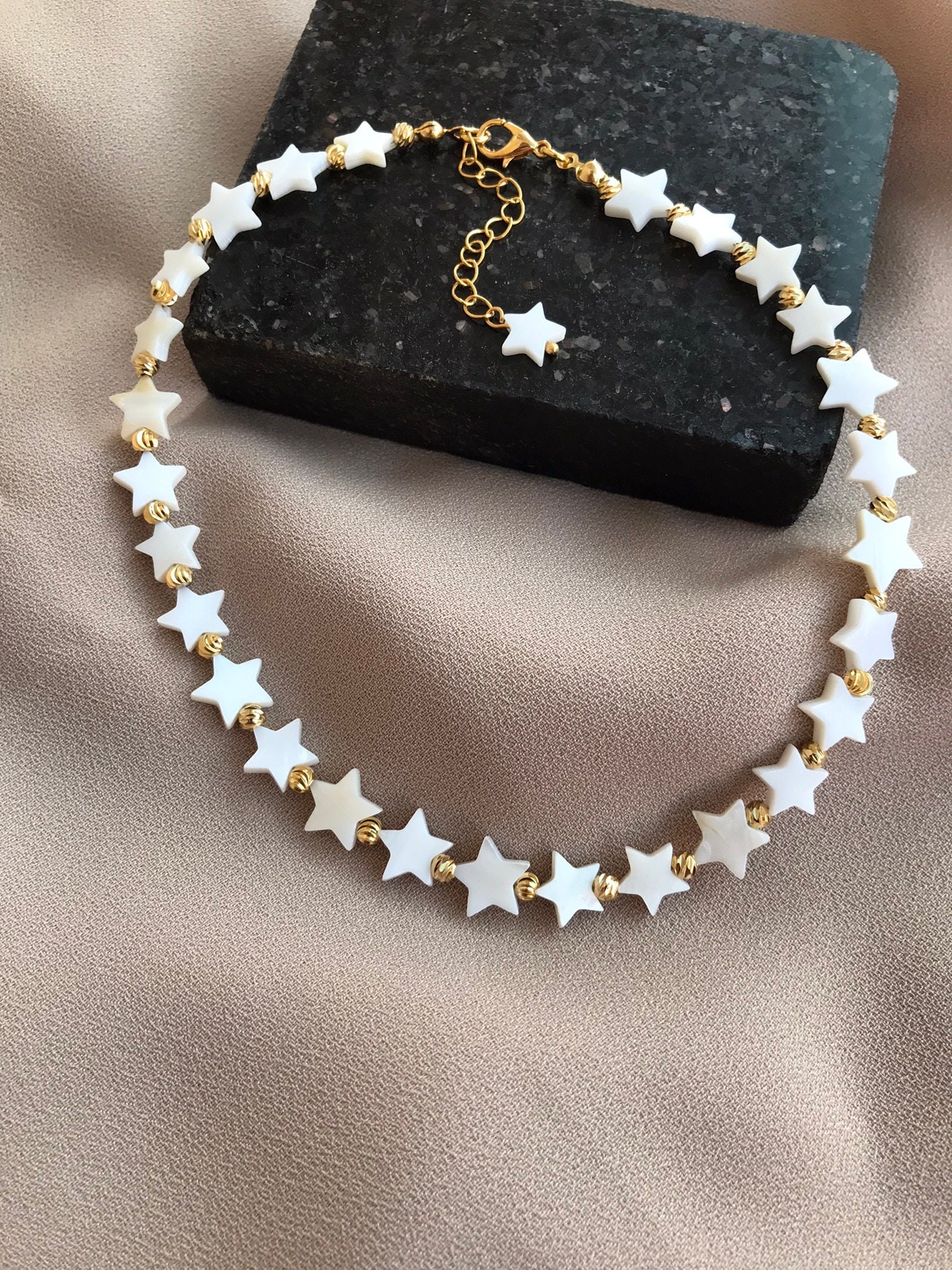 İnci Taşlı Yıldız Kolye, Choker