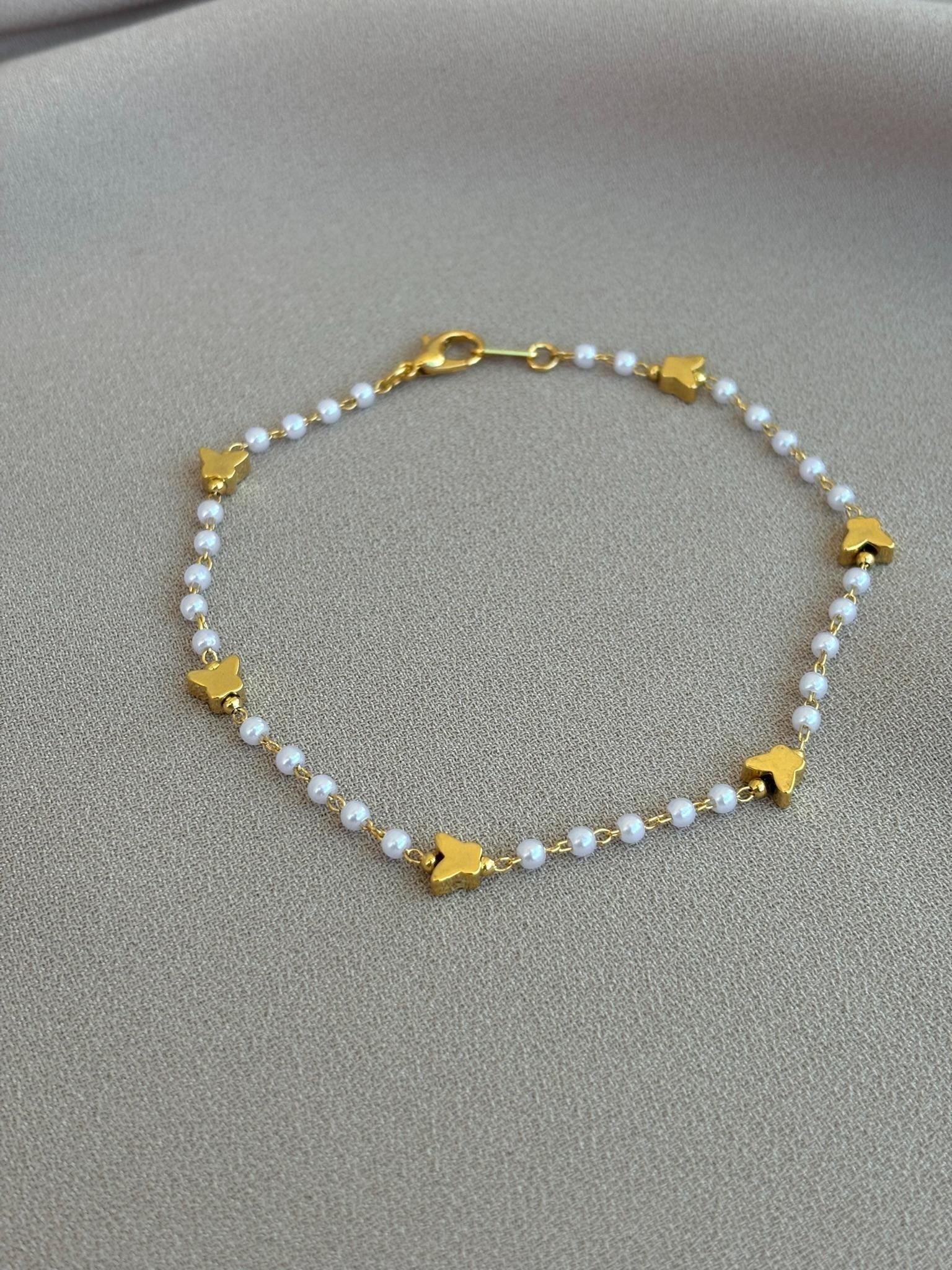 YENİ! Minimalist İnci Kelebek Bileklik, Tasarım İnci Bileklik