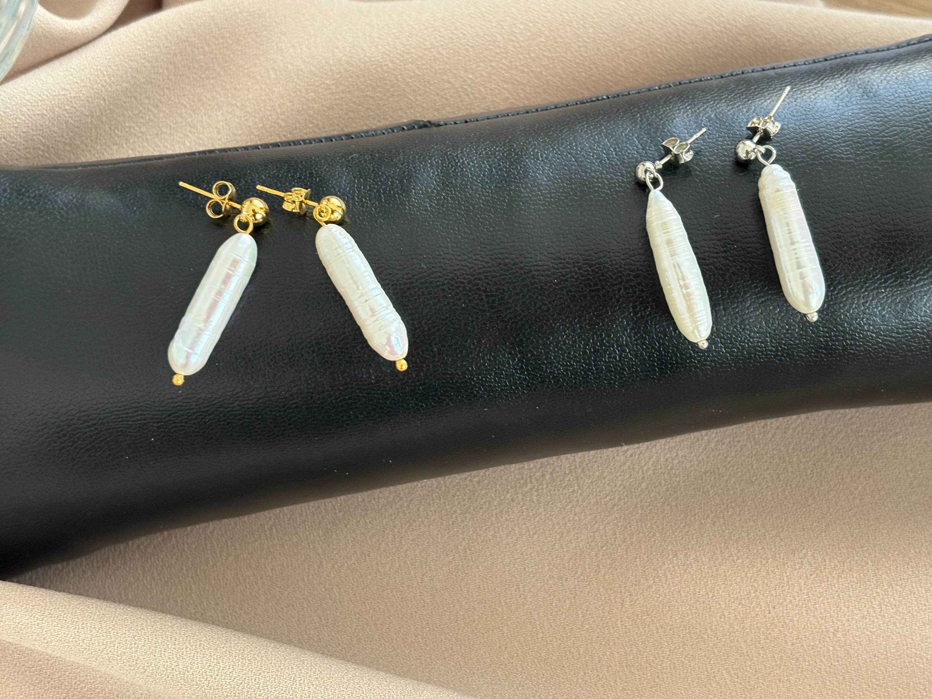 YENİ ! Silindir Barok İnci Küpe