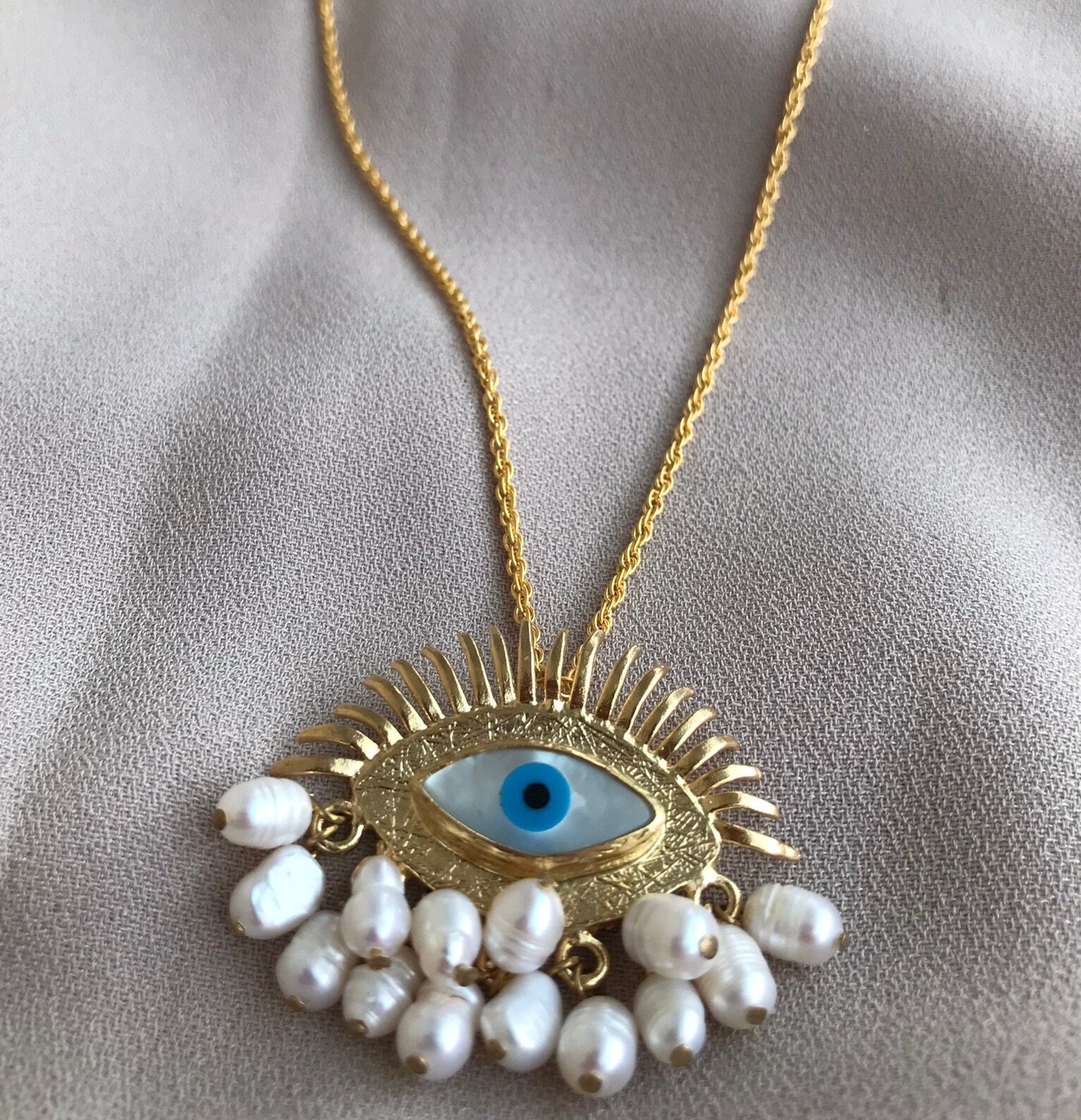 Evil Eye Protection Twirl Chain Necklace