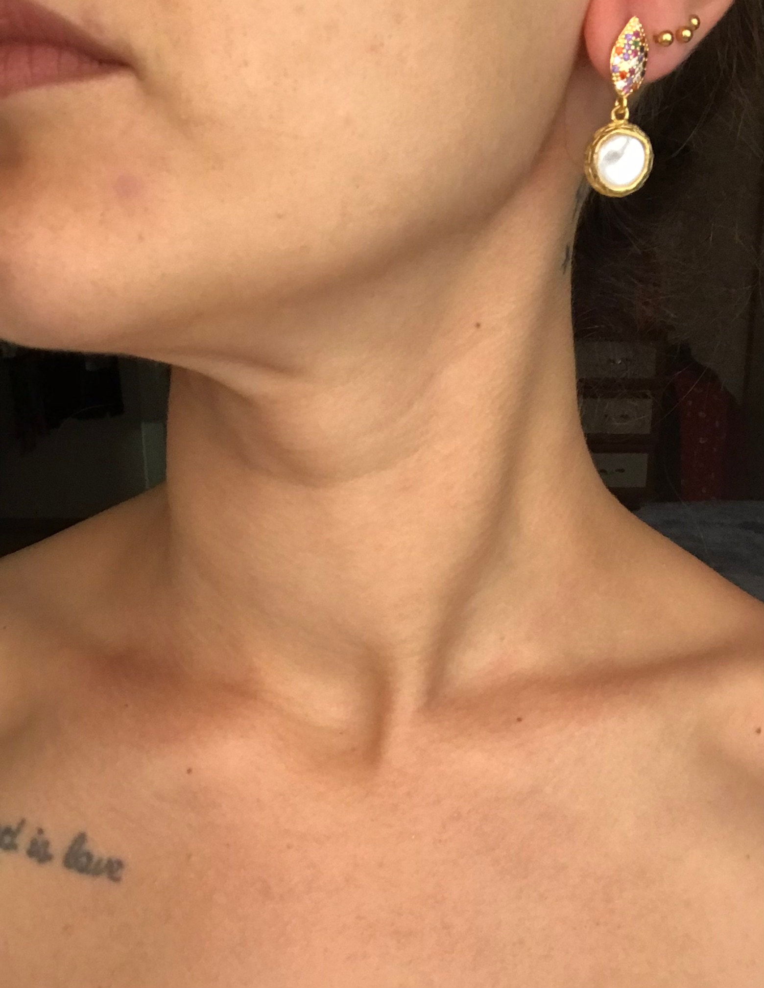 Yaprak Tasarım İnci Küpe