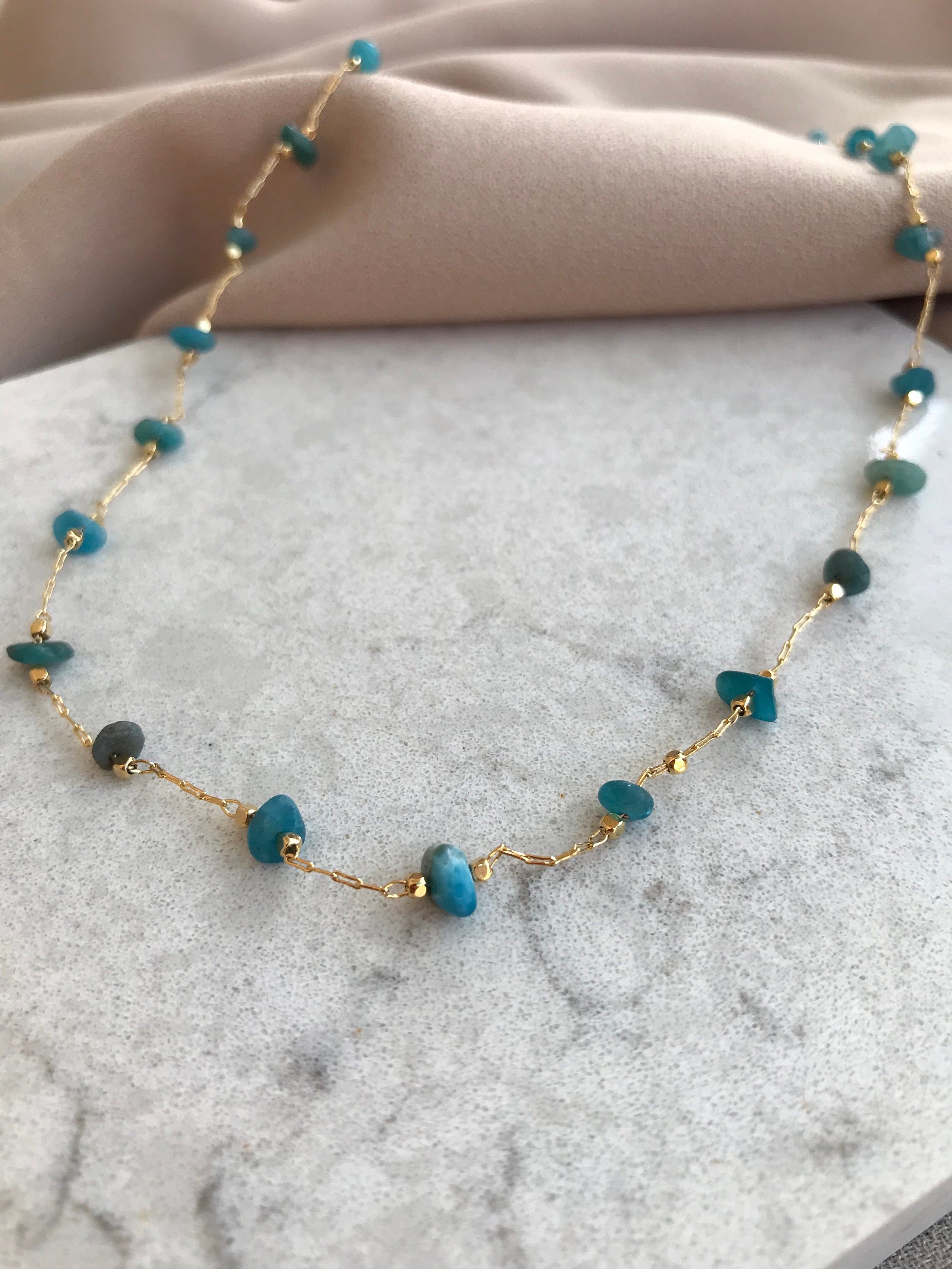 Turkuaz Zincir Kolye