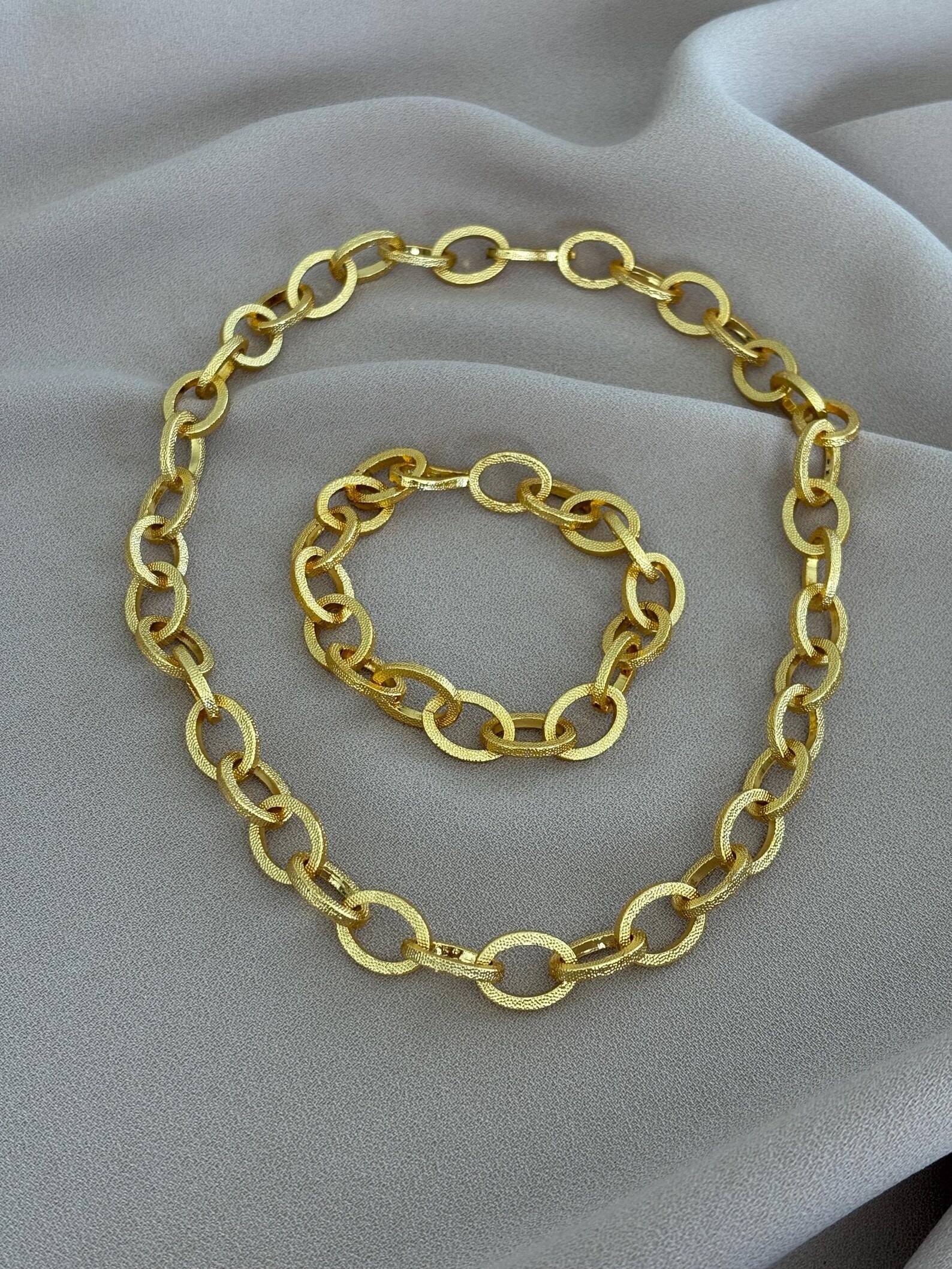 Kalın Zincir Desenli Döküm Kolye