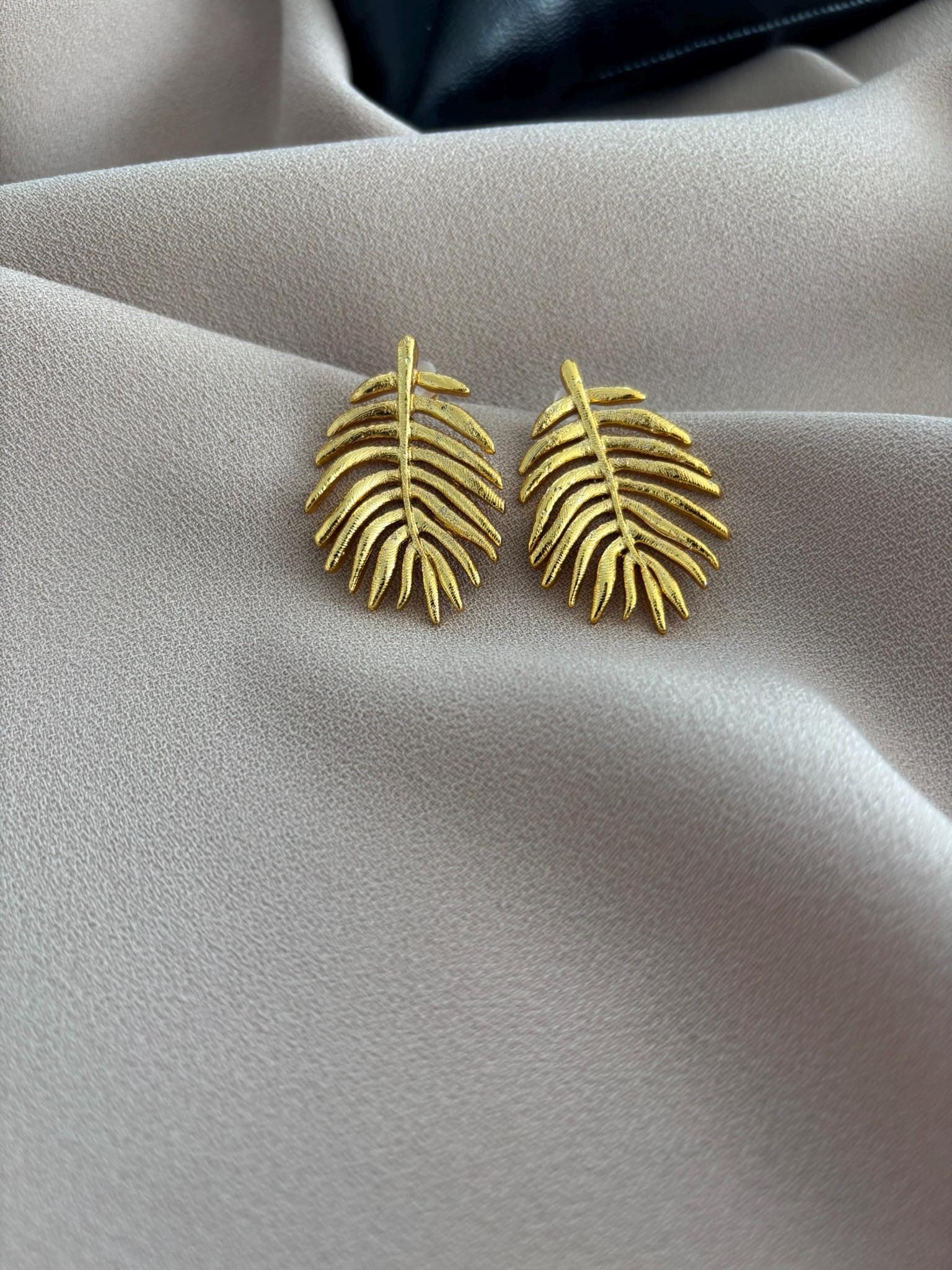 YENİ! Özel Yaprak Tasarım Döküm Küpe, El Yapımı Bronz Küpe