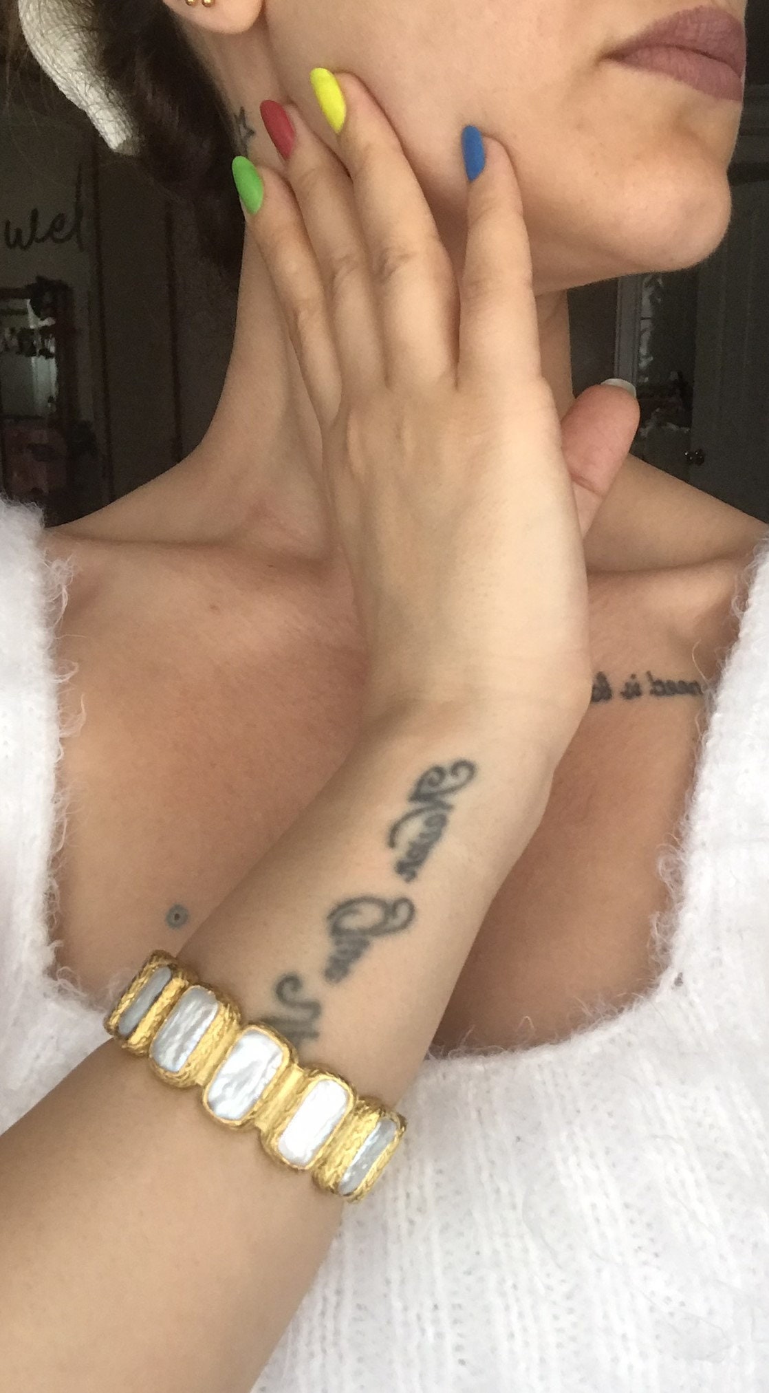 Sıralı Kare İnci Bileklik