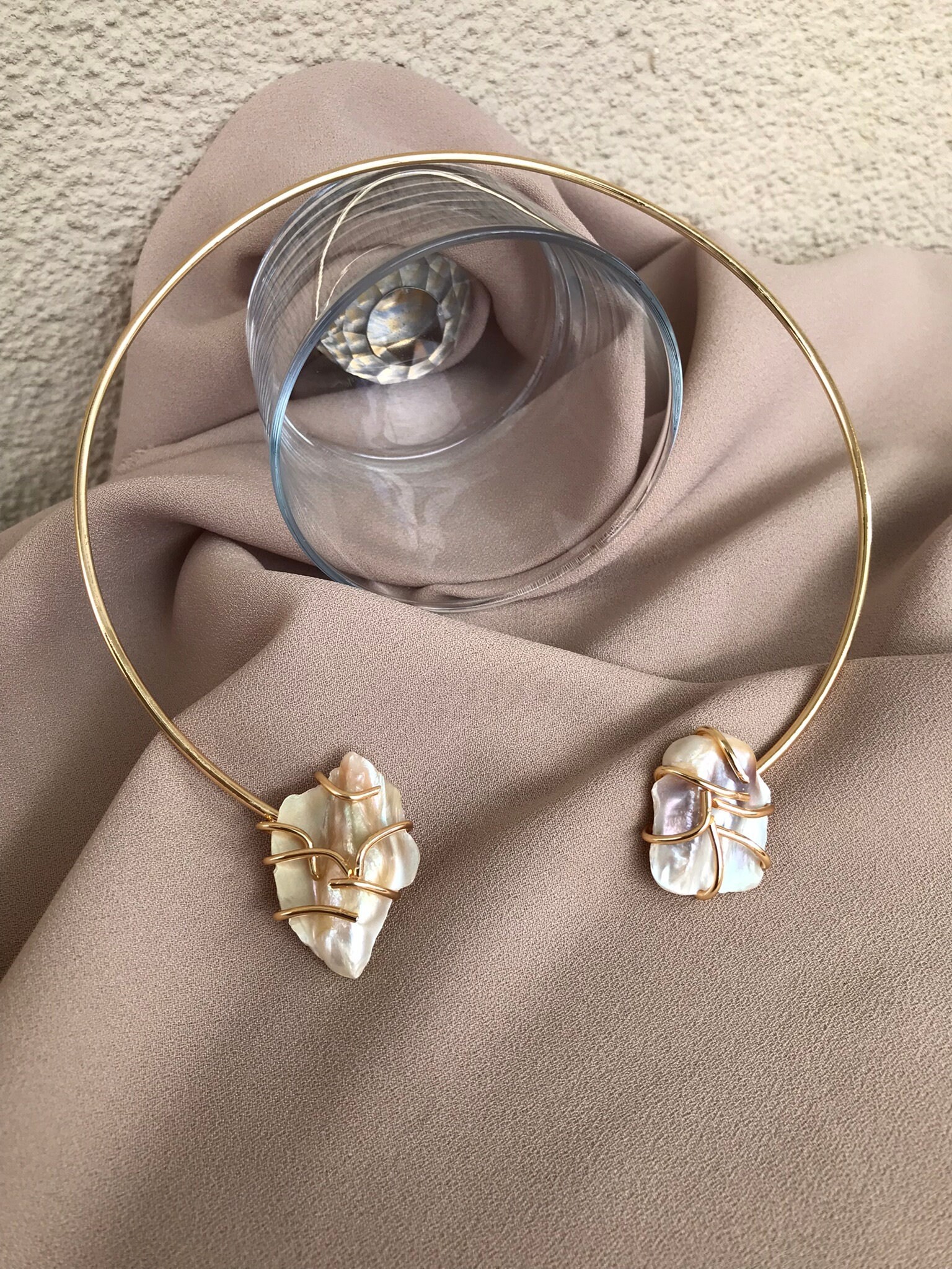 YENİ ! Büyük Barok İnci Choker Kolye