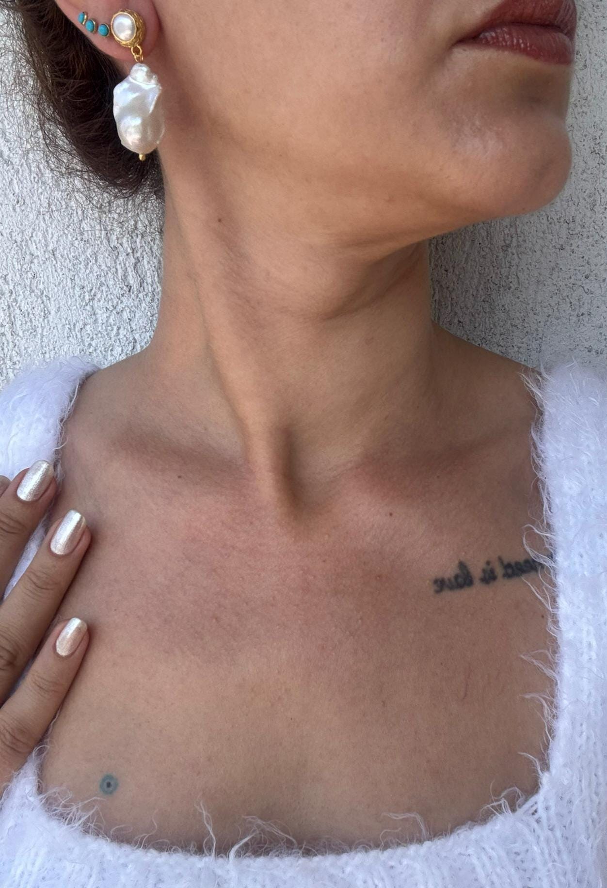 Büyük Barok İnci Küpe