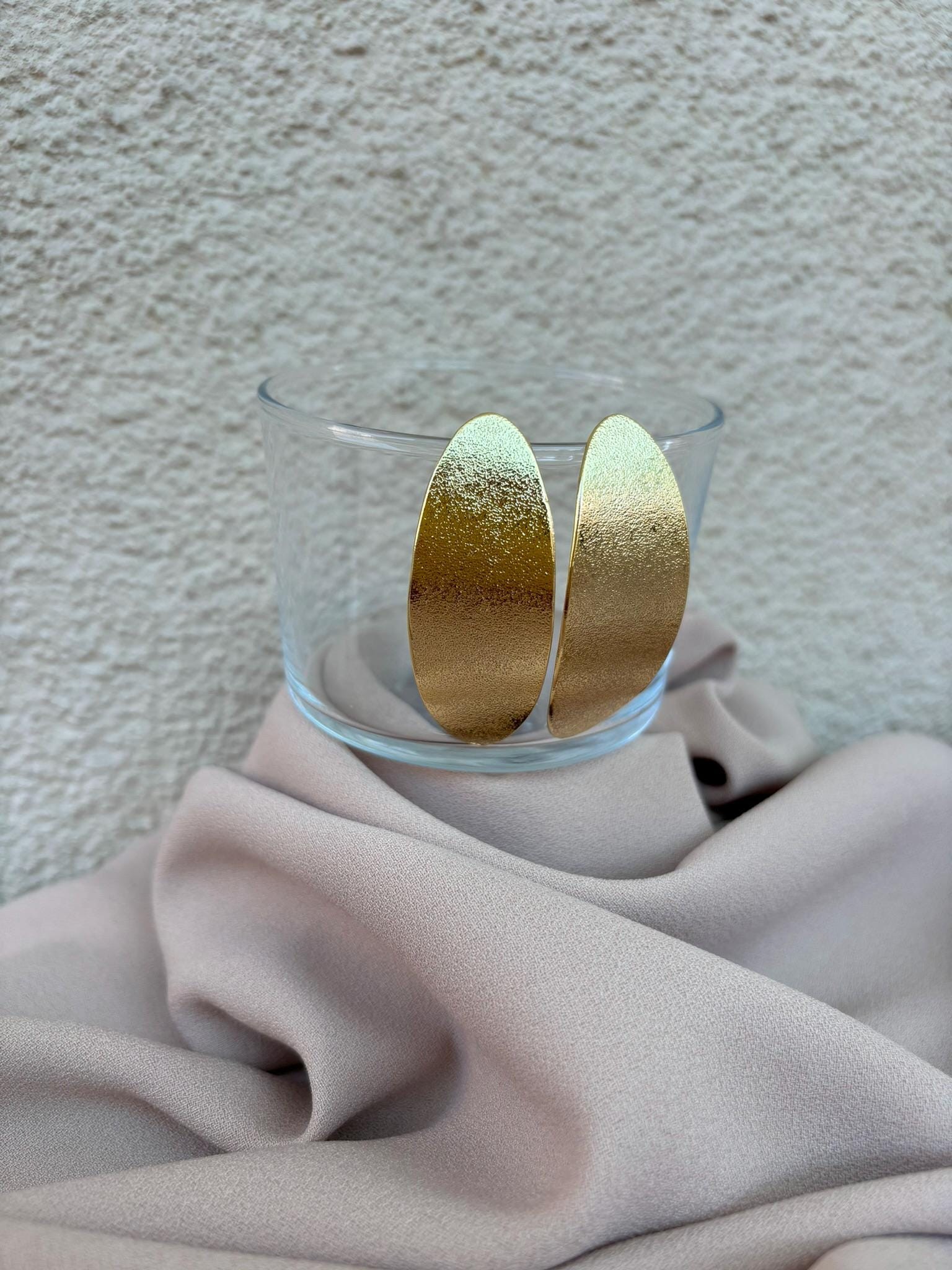 YENİ ! Oval Desenli Döküm Küpeler, El Yapımı Bronz Küpeler