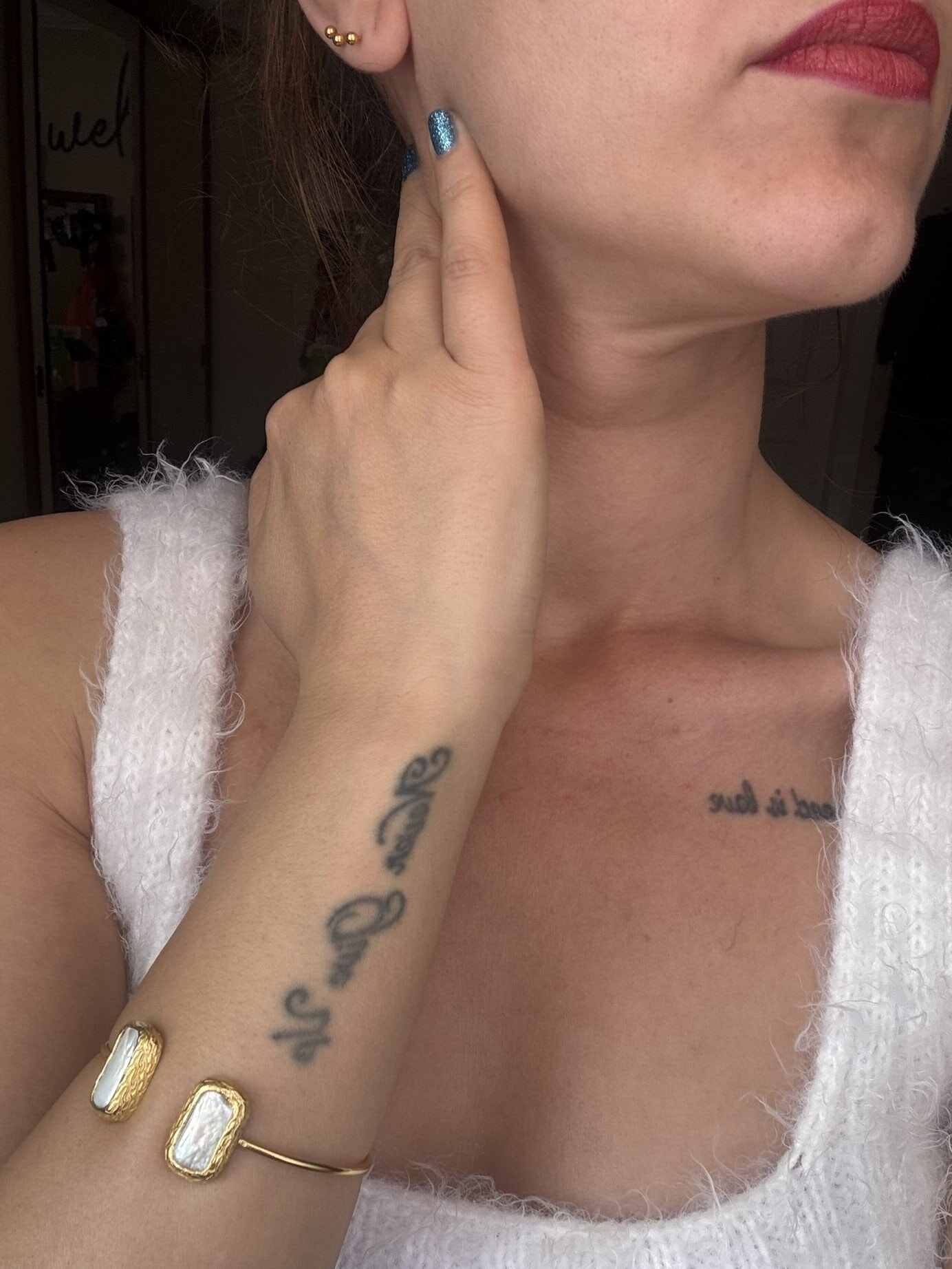 Çift Başlı Kare İnci Bileklik