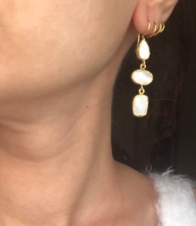 Geometrik Sedef Küpe