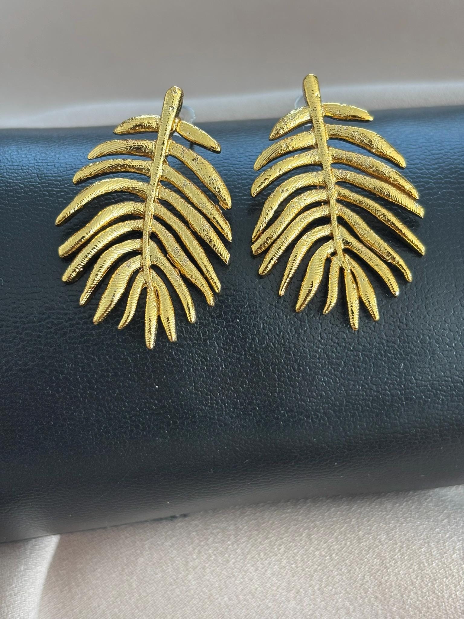 YENİ! Özel Yaprak Tasarım Döküm Küpe, El Yapımı Bronz Küpe