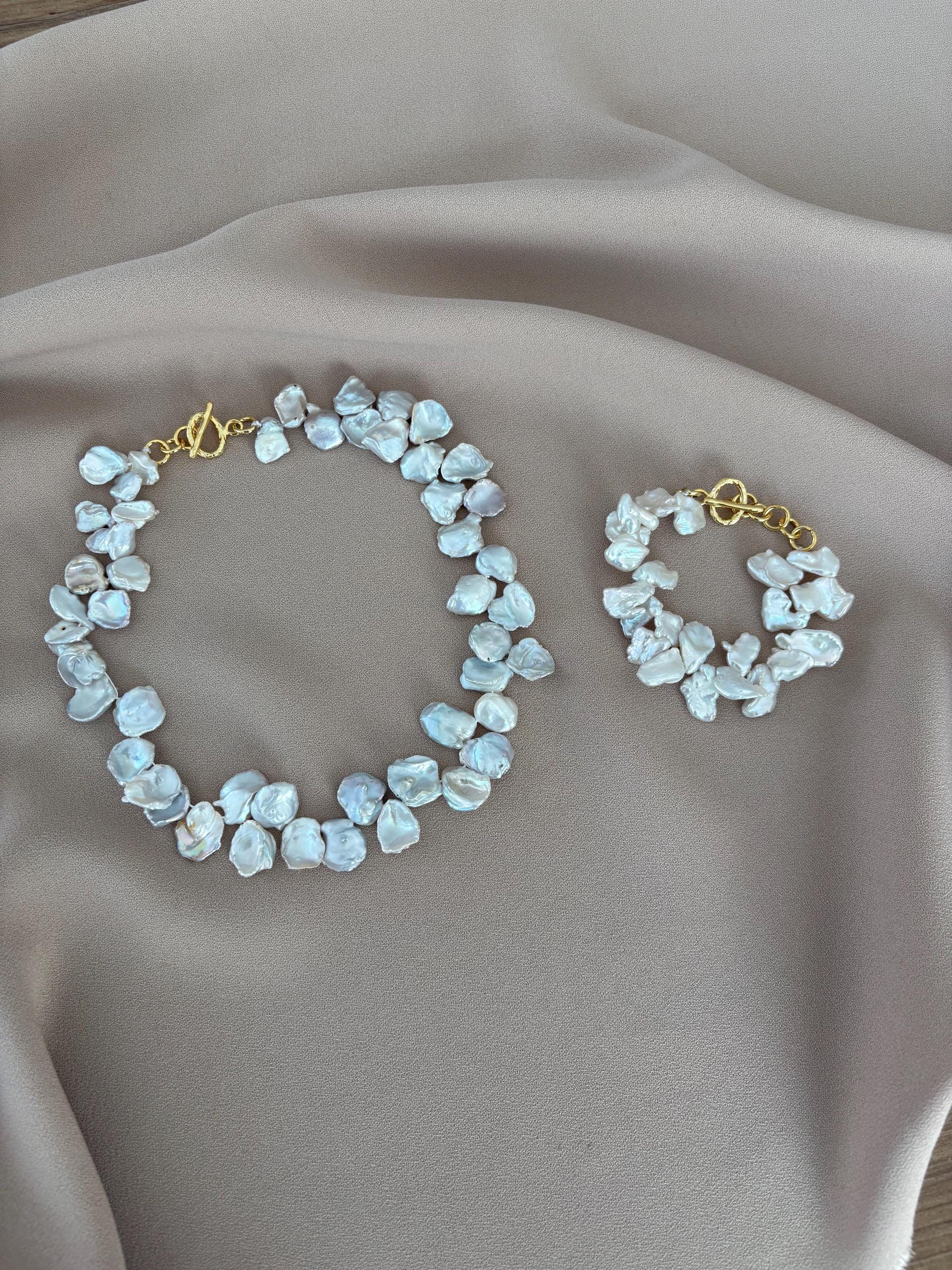 Yaprak İnci Barok Bileklik