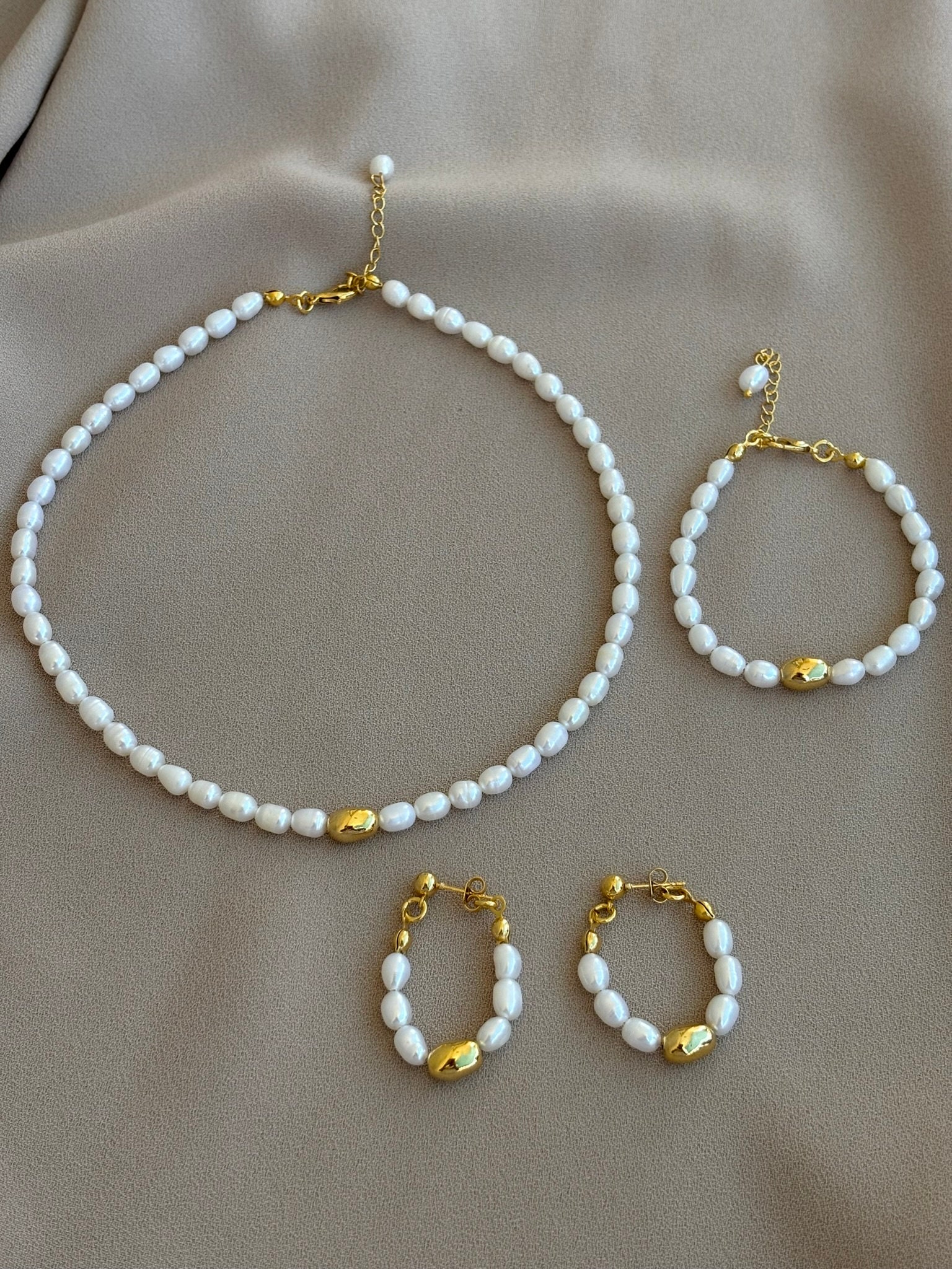 Altın Kaplama İnci Kolye