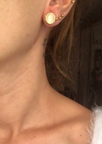 YENİ! Yuvarlak Kedi Gözü Taş Küpeler, Tasarım Doğal Taş Küpeler