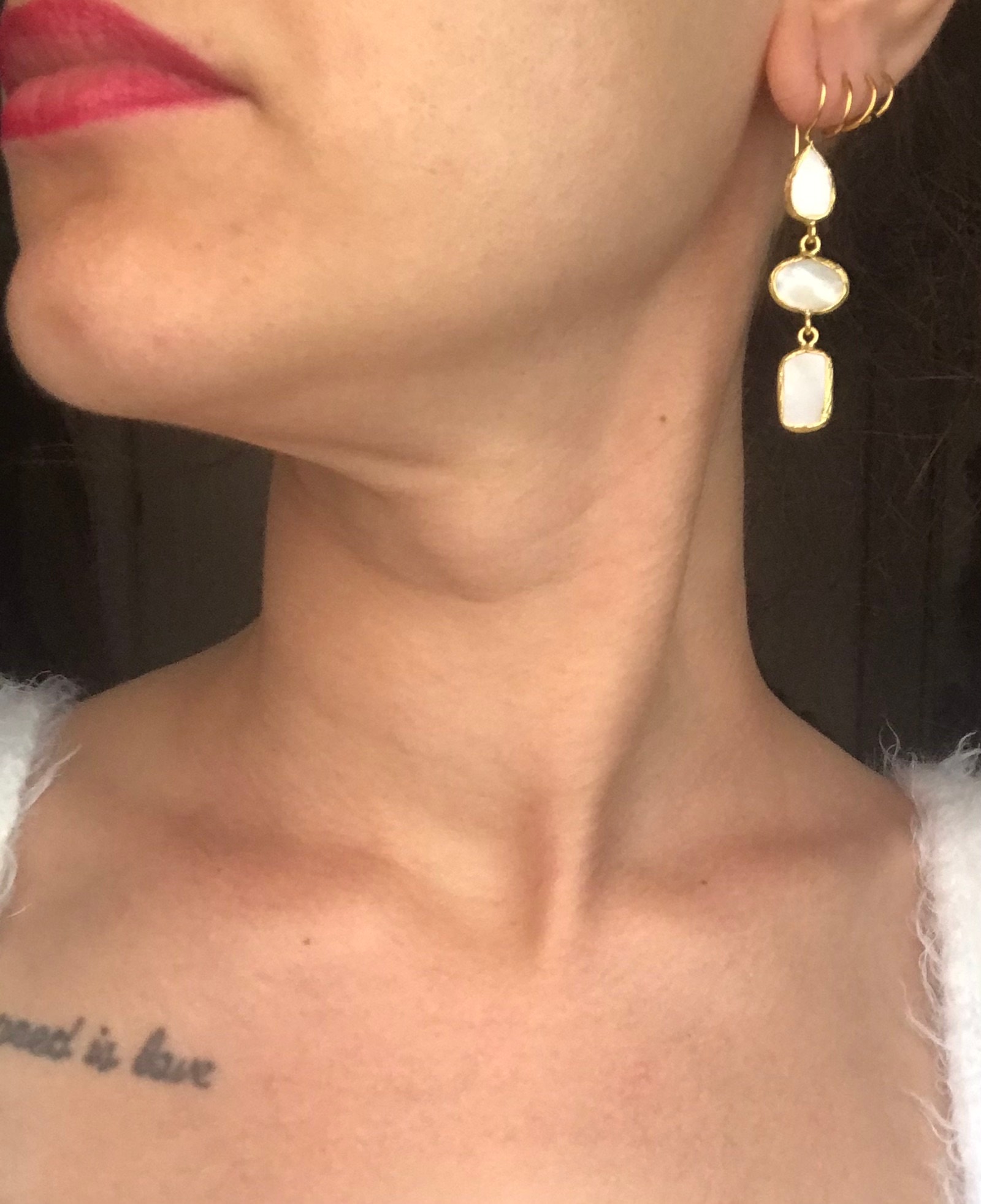 Geometrik Sedef Küpe