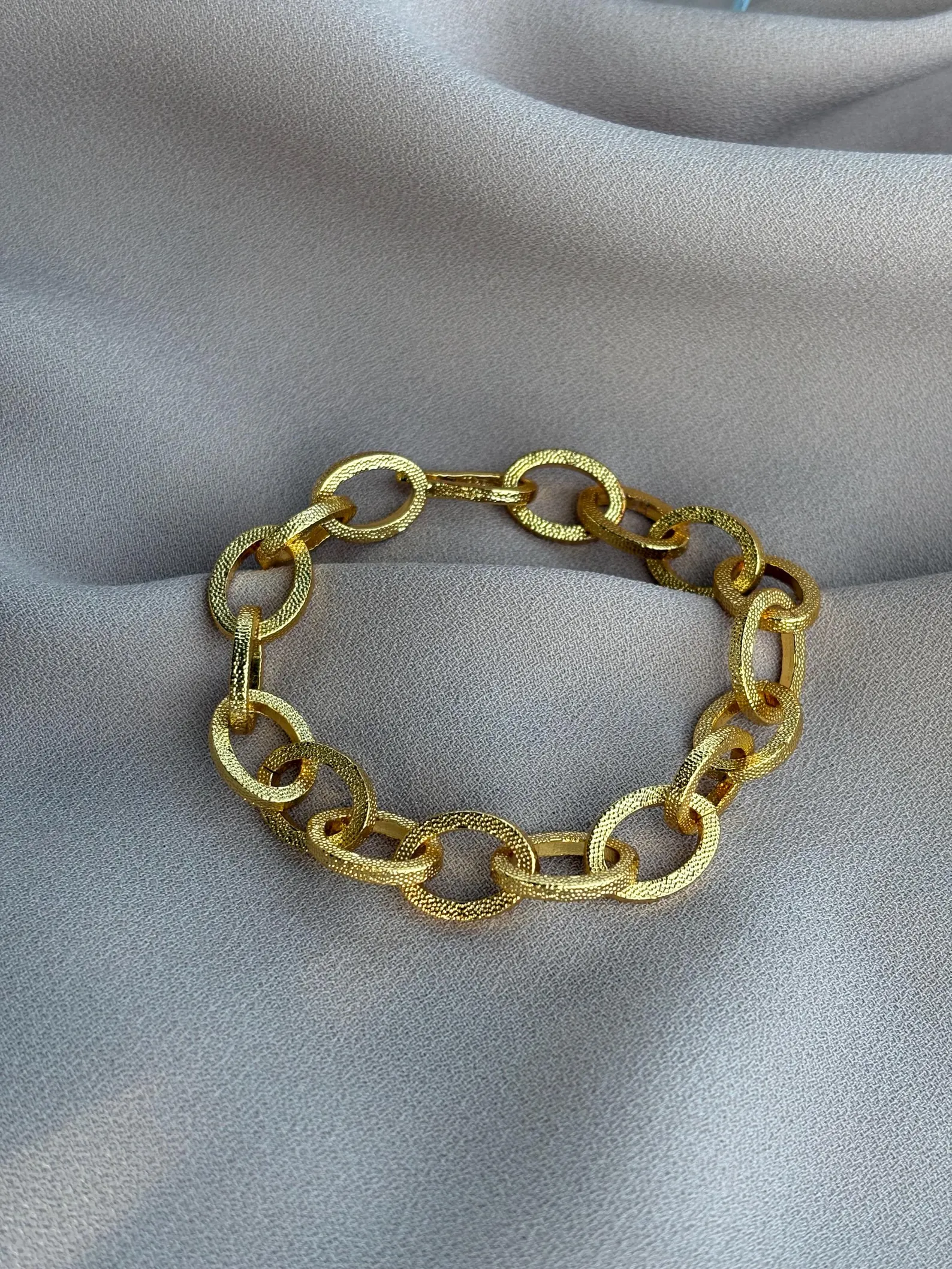 Kalın Zincir Desenli Döküm Bileklik