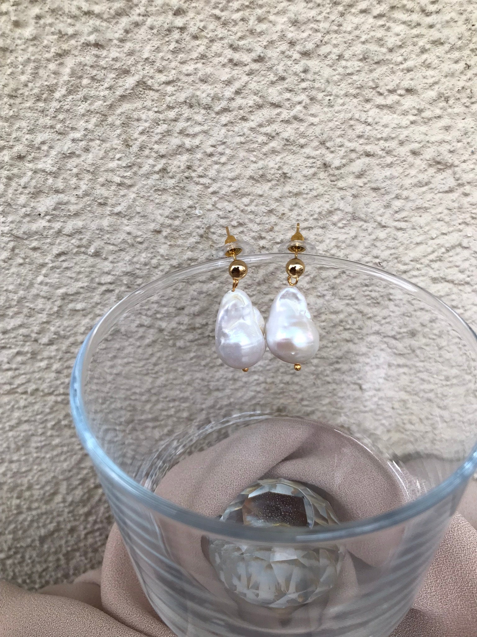 Büyük Barok İnci Küpe