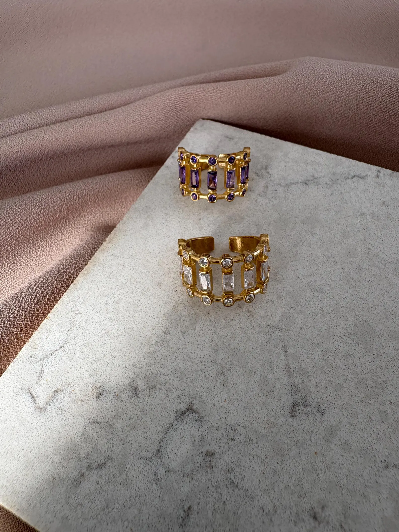 Kalın Dikdörtgen Zirkon Yüzük