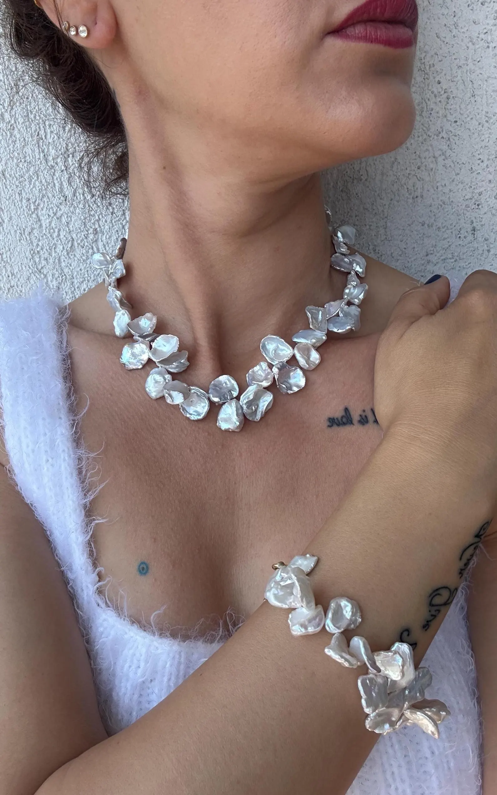 Doğal Yaprak İnci Set