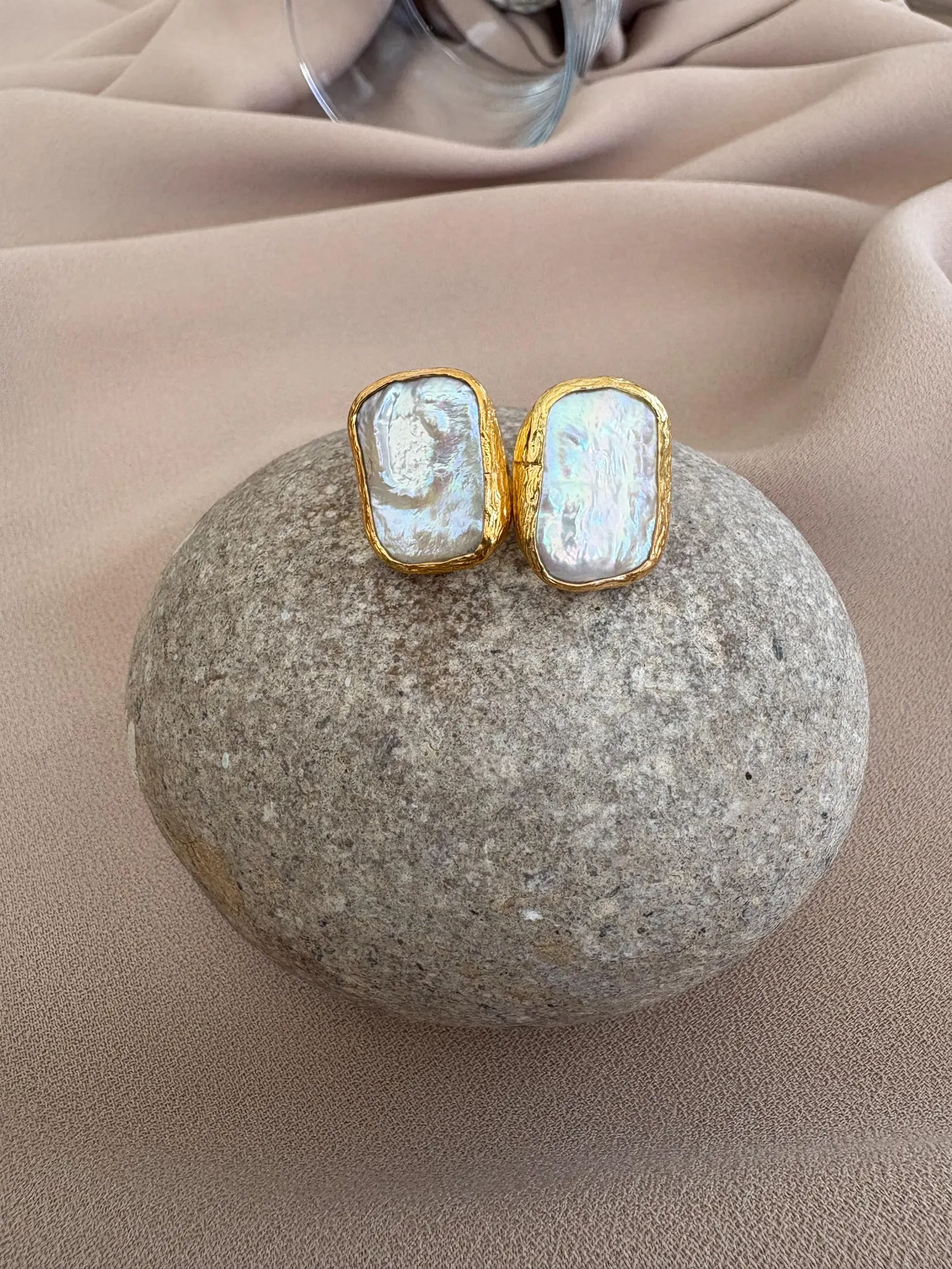 Kare Barok İnci Küpe