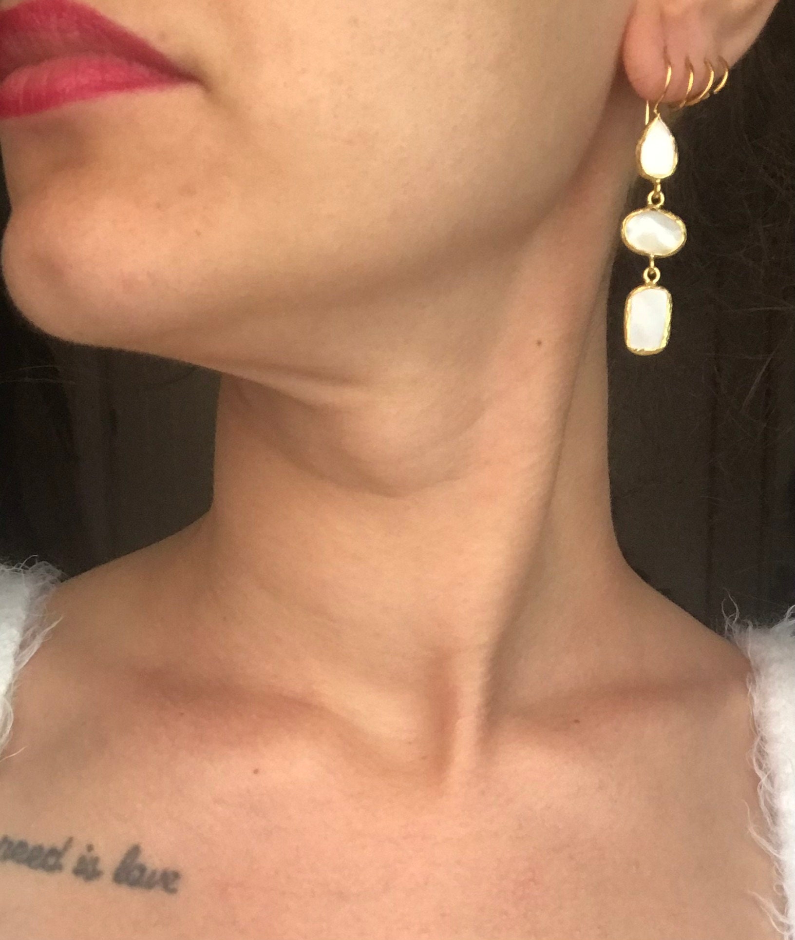 Geometrik Sedef Küpe