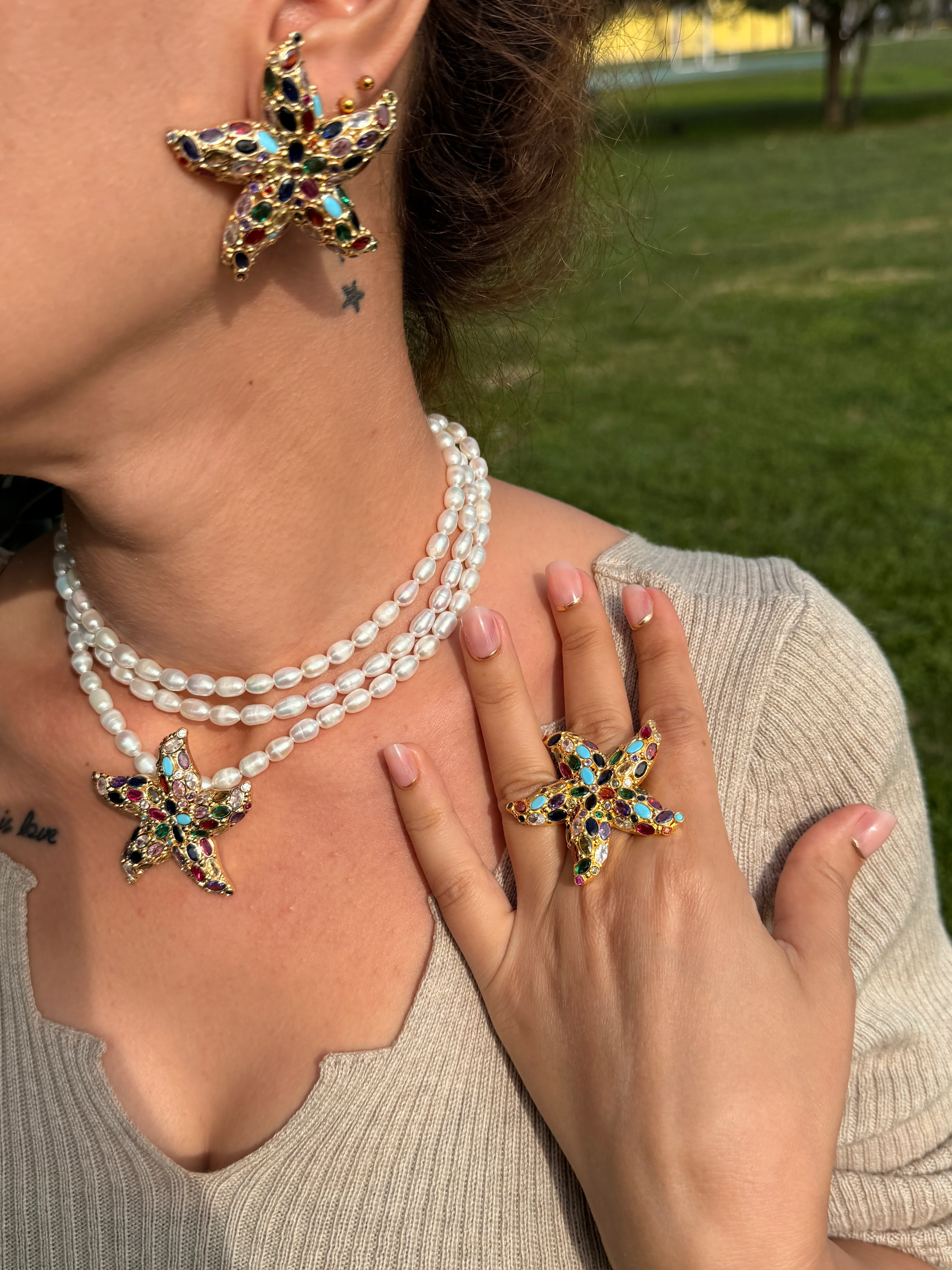 Deniz Yıldızı Zirkon Set