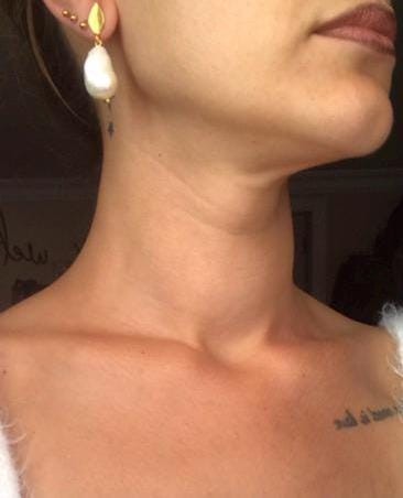 YENİ! Leaf Top Büyük Doğal Barok İnci Küpeler
