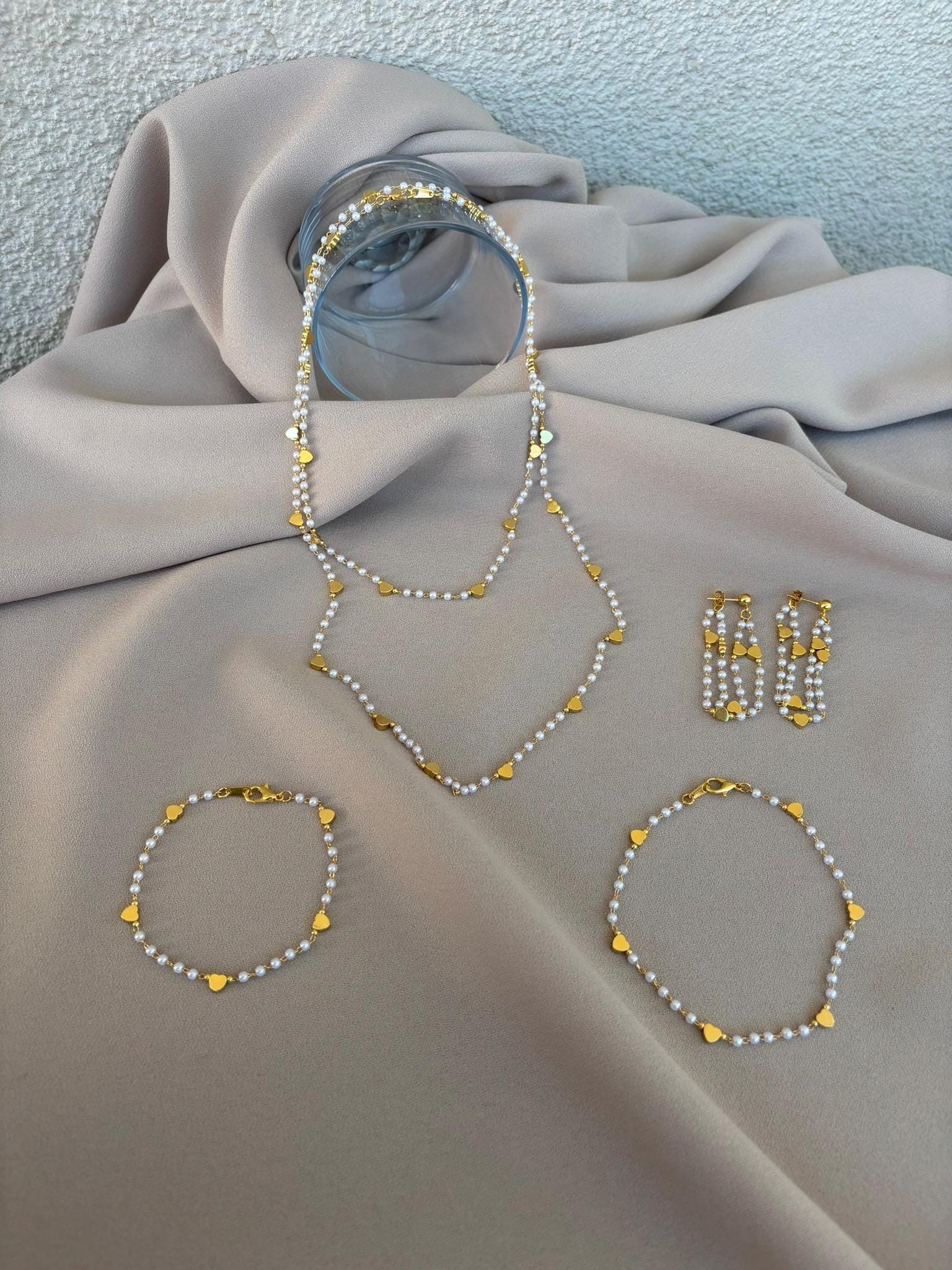 YENİ! Minimalist İnci Bileklik, Tasarım İnci Bileklik, Kalp İnci Örgü Bileklik