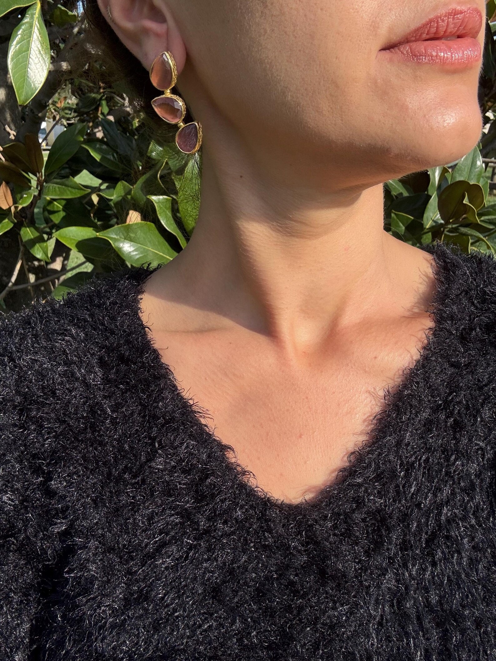 Sonbahar Kedi Gözü Küpeler