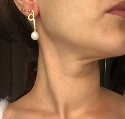 YENİ ! Düğüm Başlı Barok İnci Küpeler