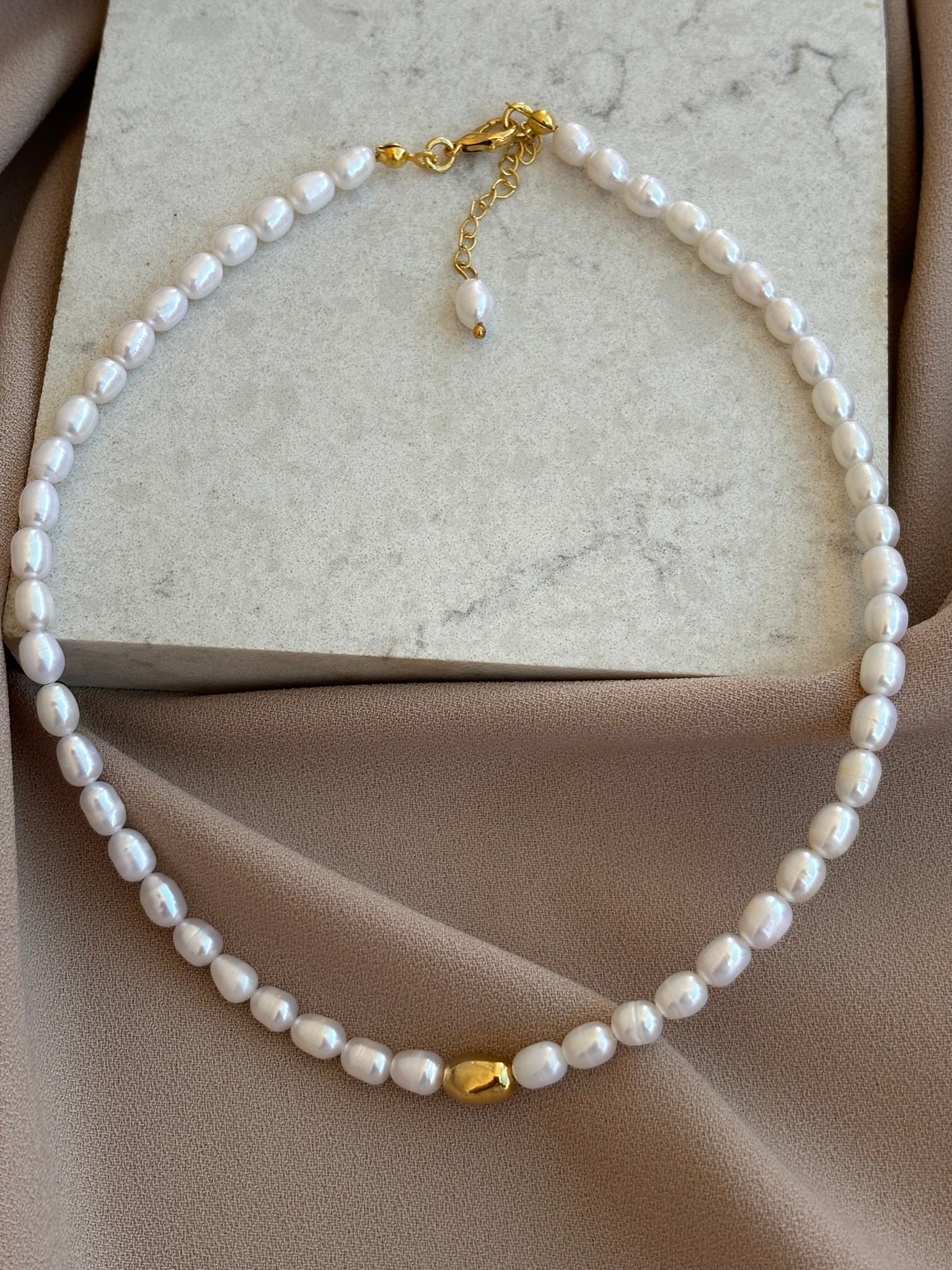 Altın Kaplama İnci Kolye