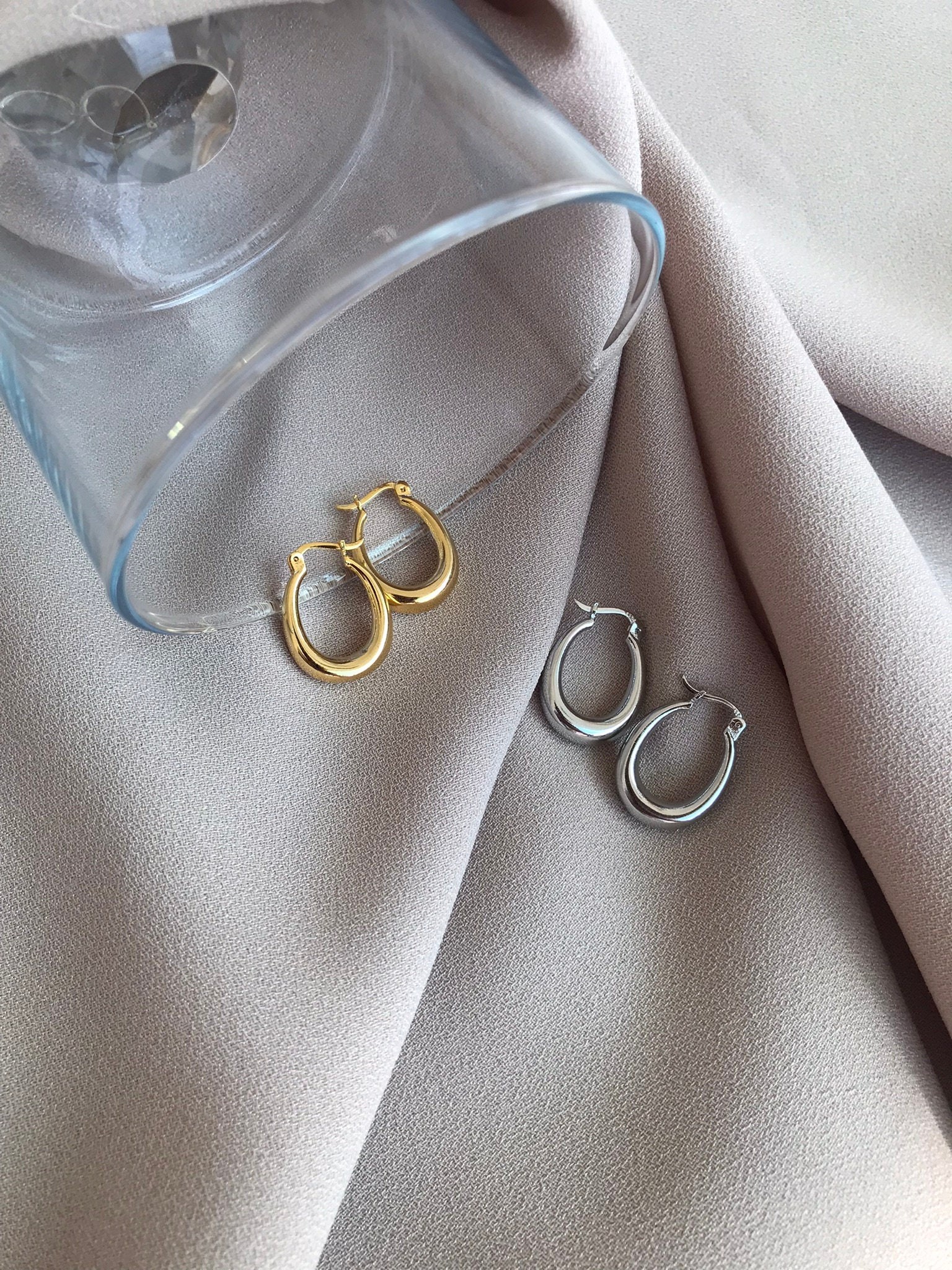 YENİ! Mini Oval Küpe, U Şeklinde Halka Küpe