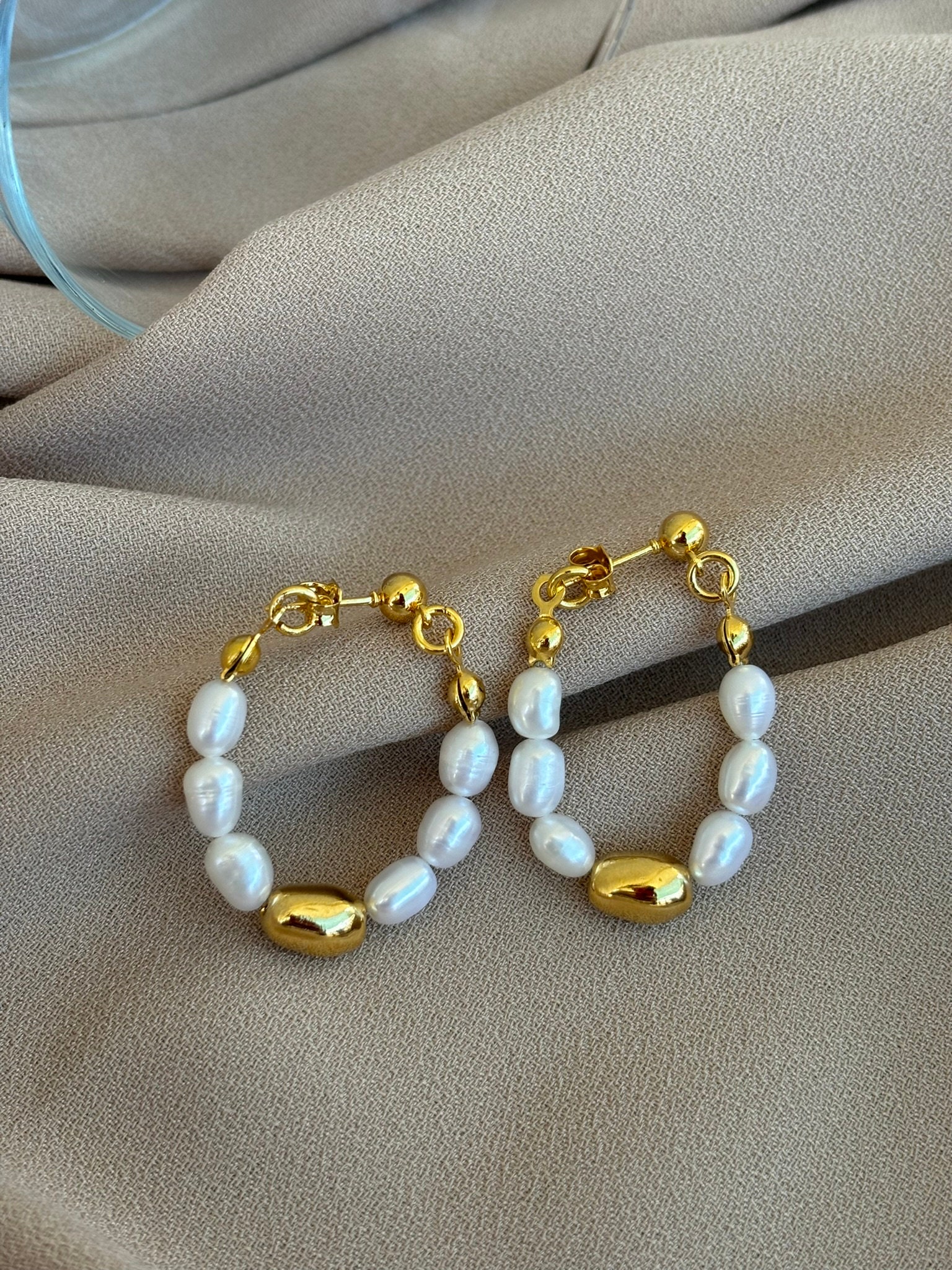 Altın Kaplama İnci Küpe