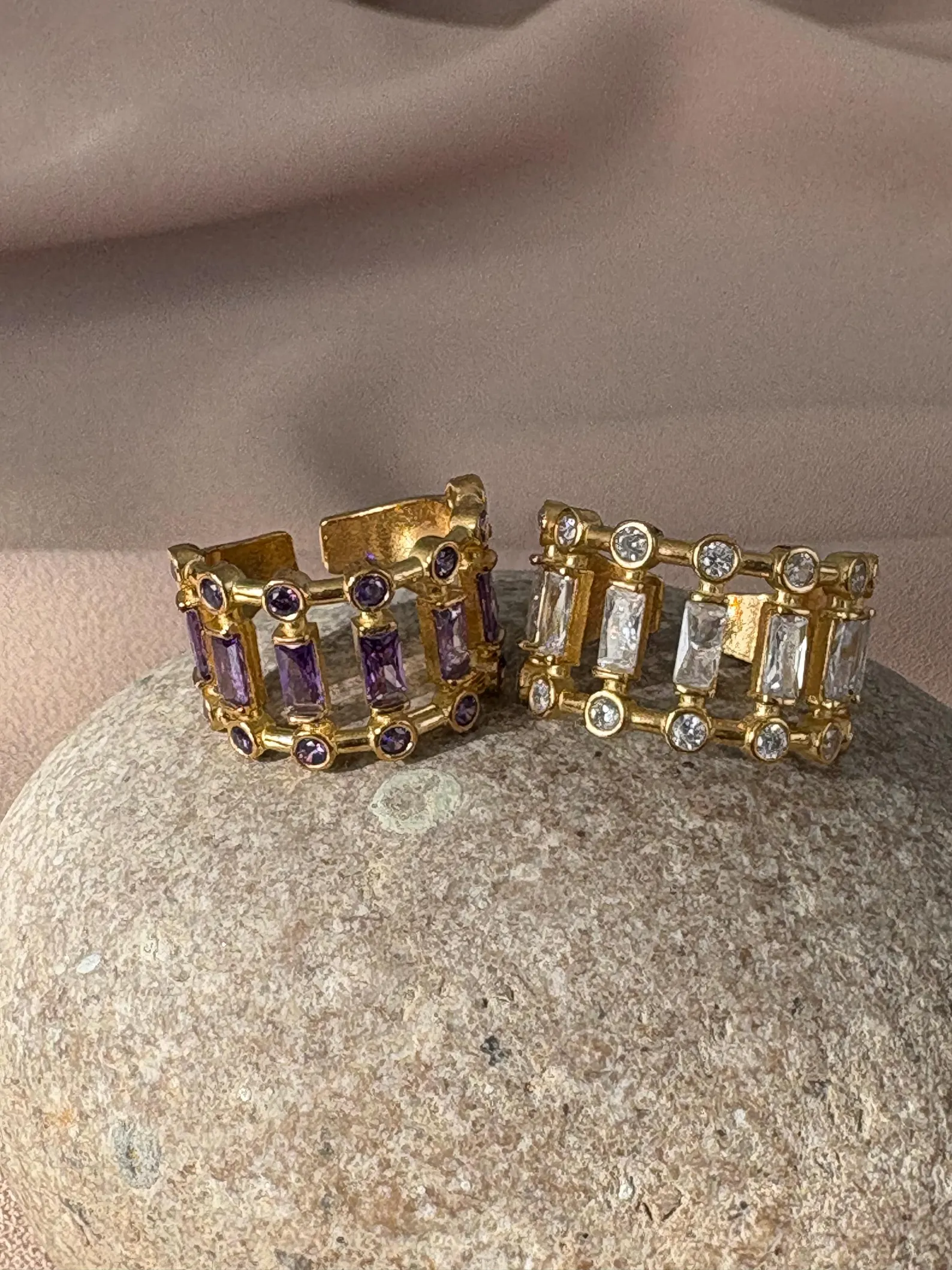 Kalın Dikdörtgen Zirkon Yüzük