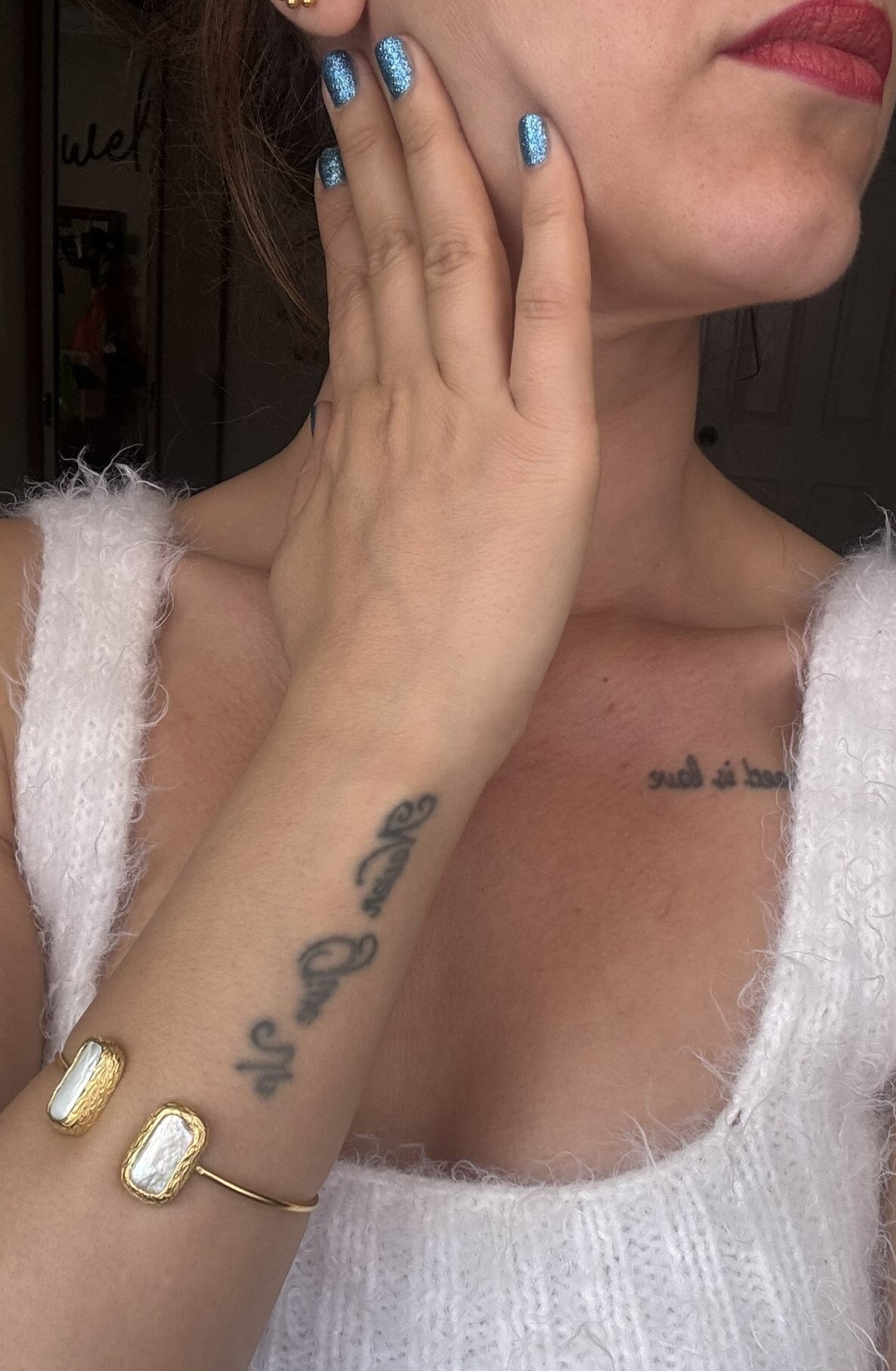 Çift Başlı Kare İnci Bileklik