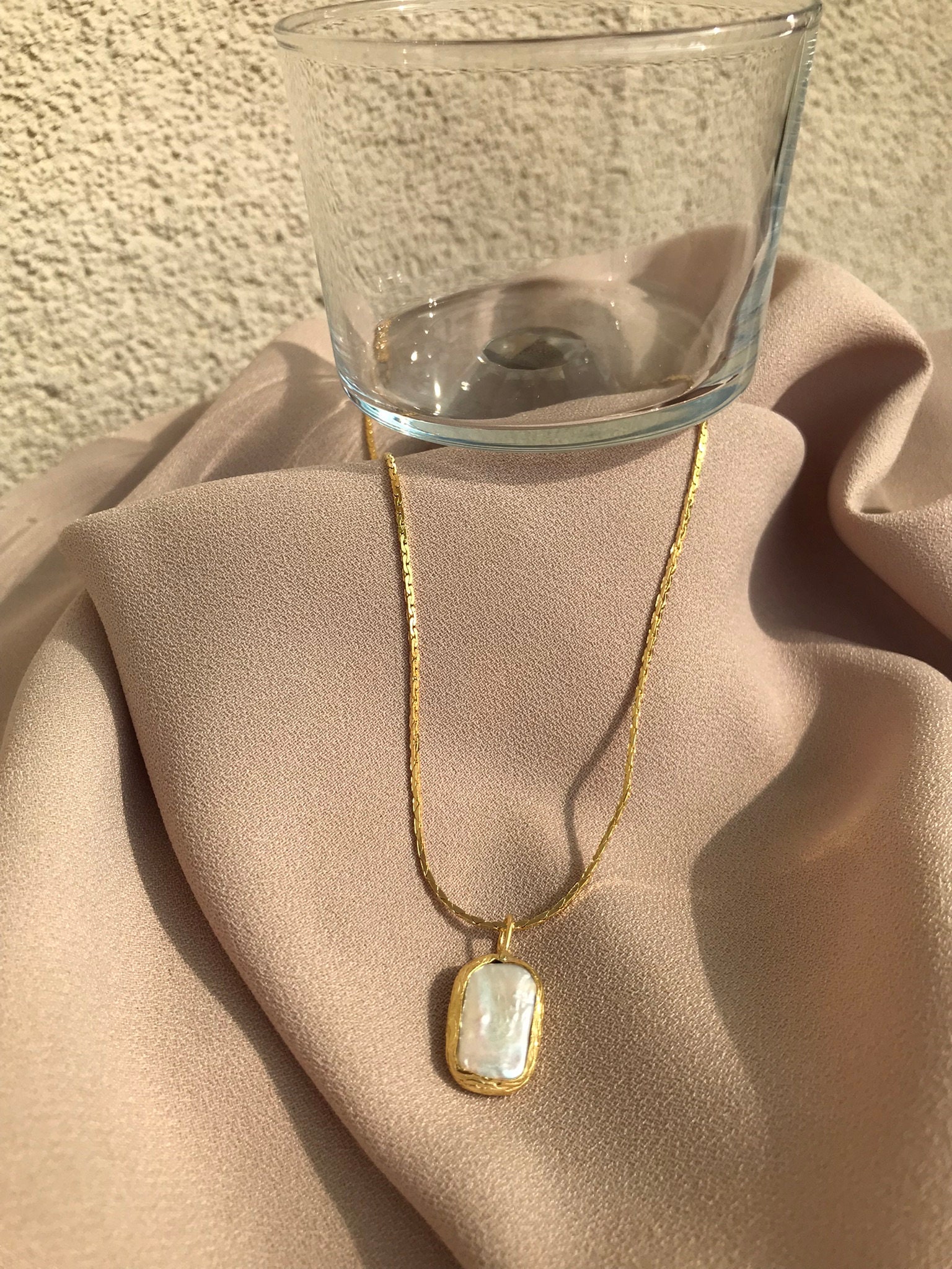 Kare Barok İnci Kolye