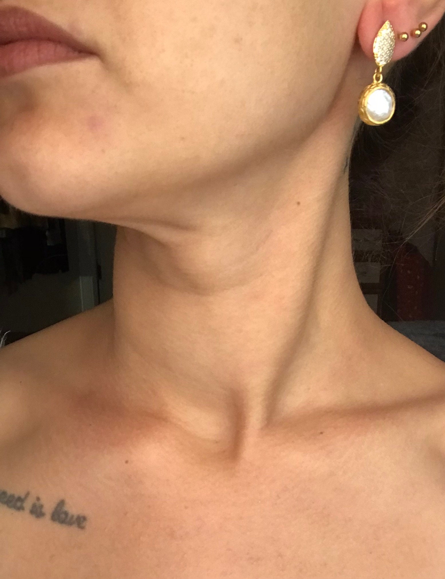 Yaprak Tasarım İnci Küpe