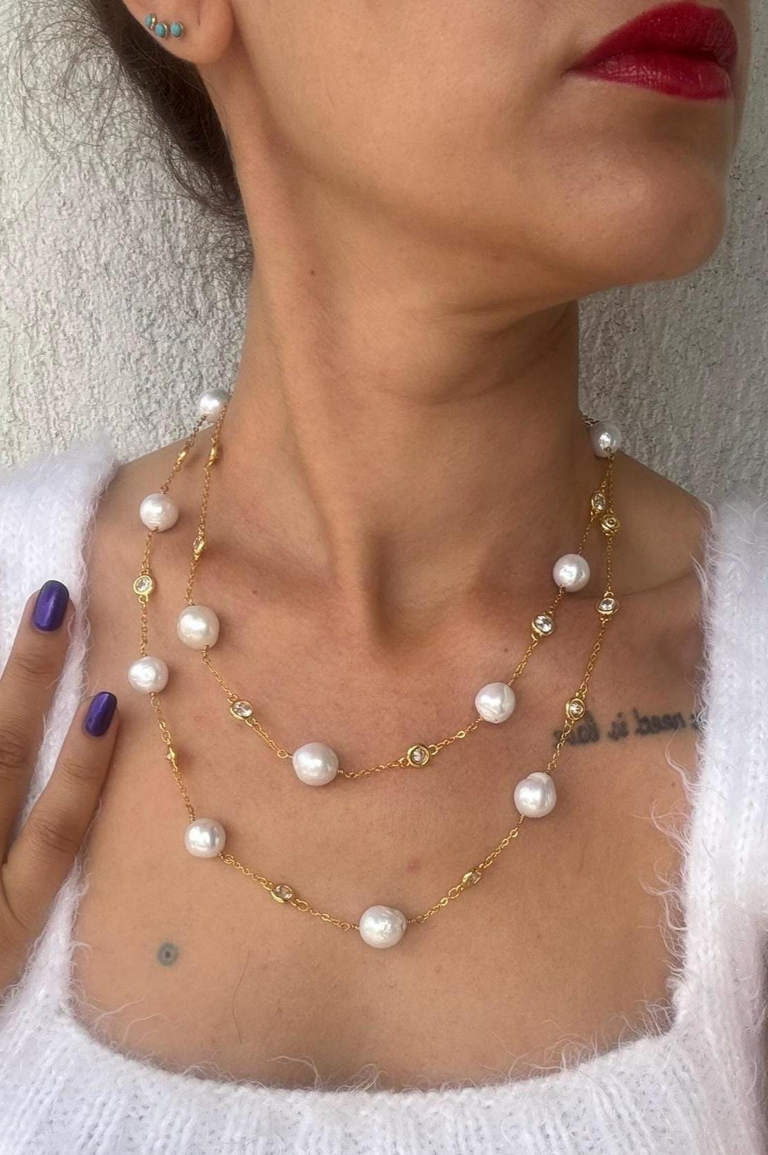 Edison İnci Uzun Kolye