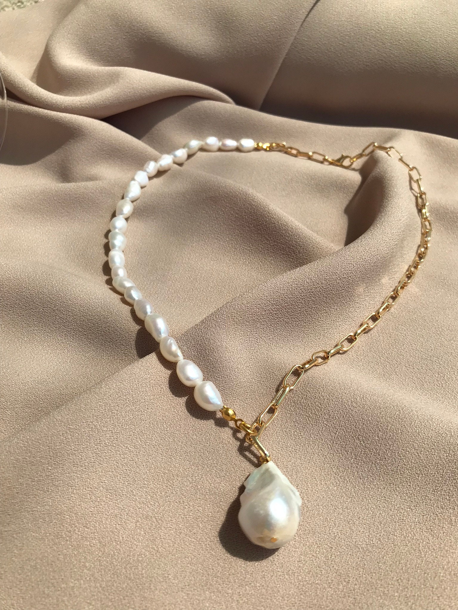 Barok & Arpa İnci Kombin Kolye