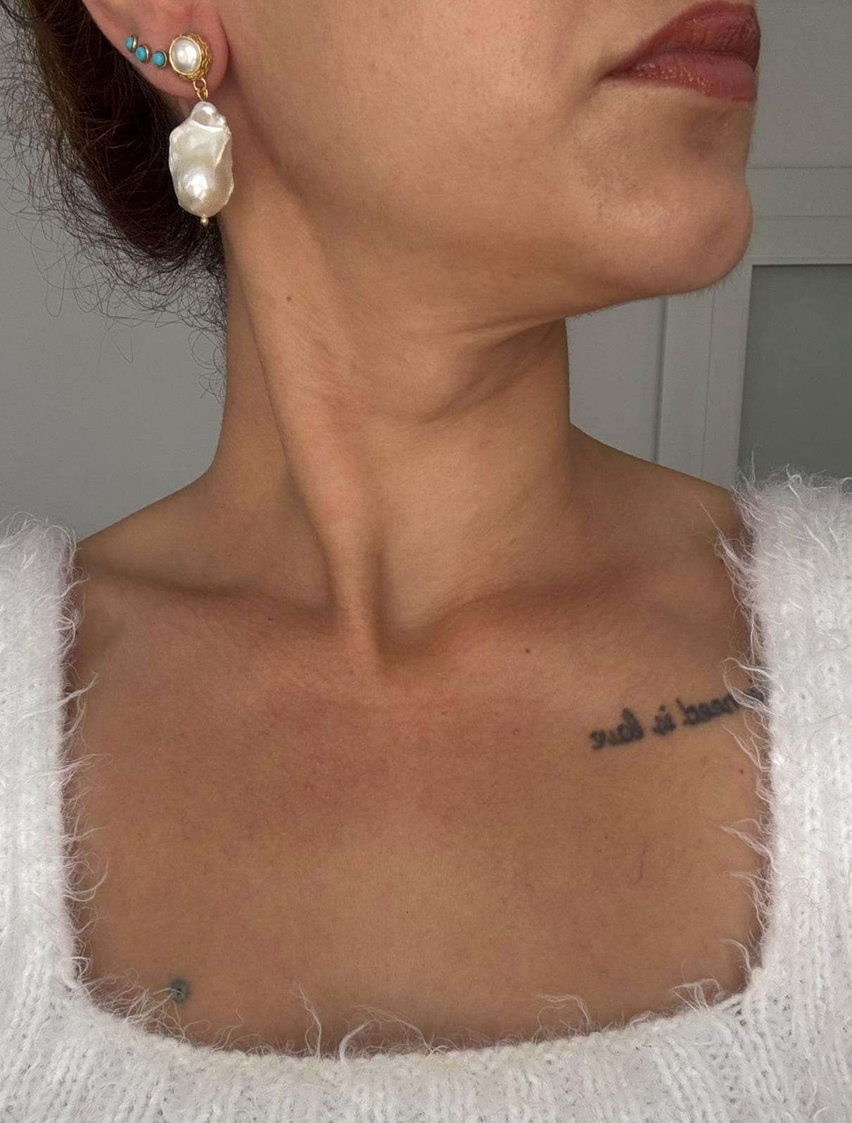 Büyük Barok İnci Küpe