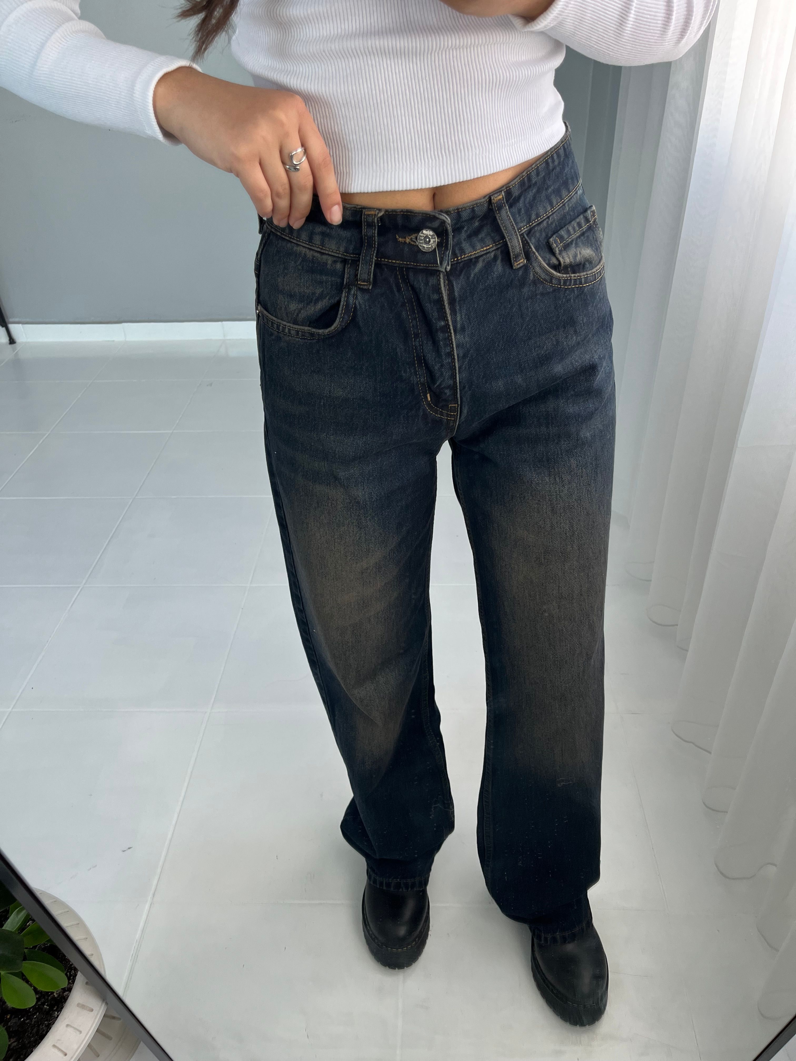 Eskitme Mavi Retro Jean