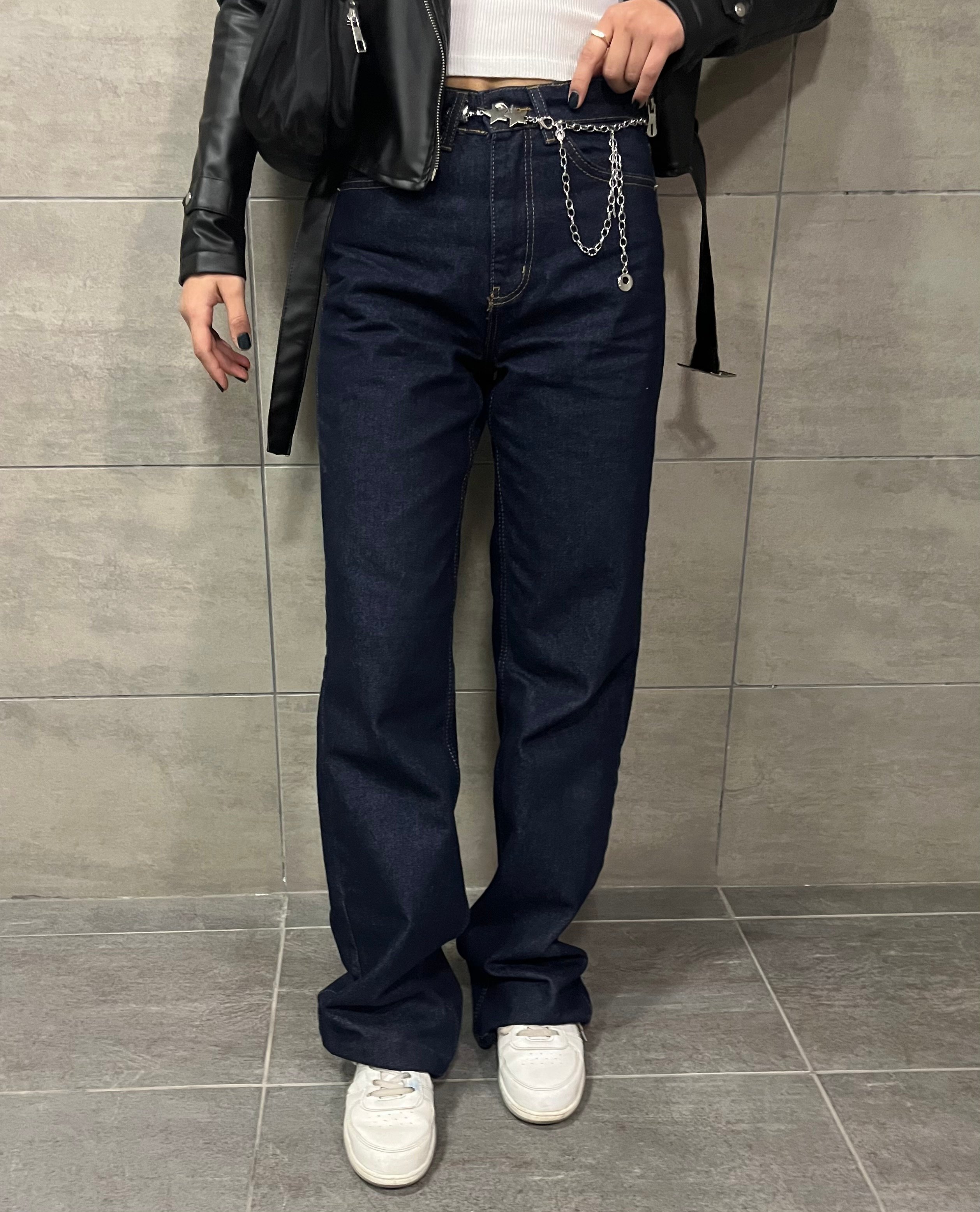 Lacivert Denim Straight Jean 