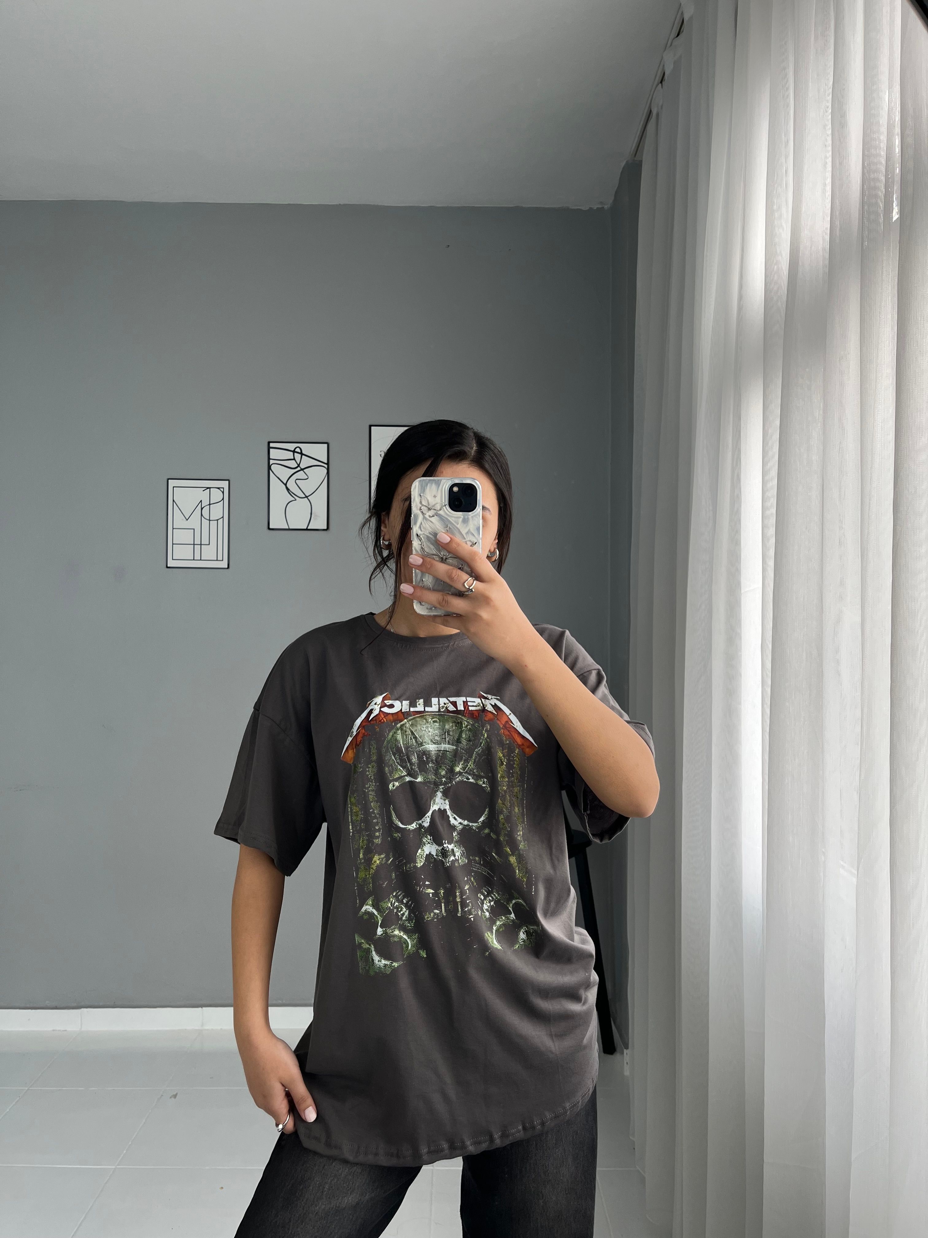 Metallica Antrasit Oversize Tişört 