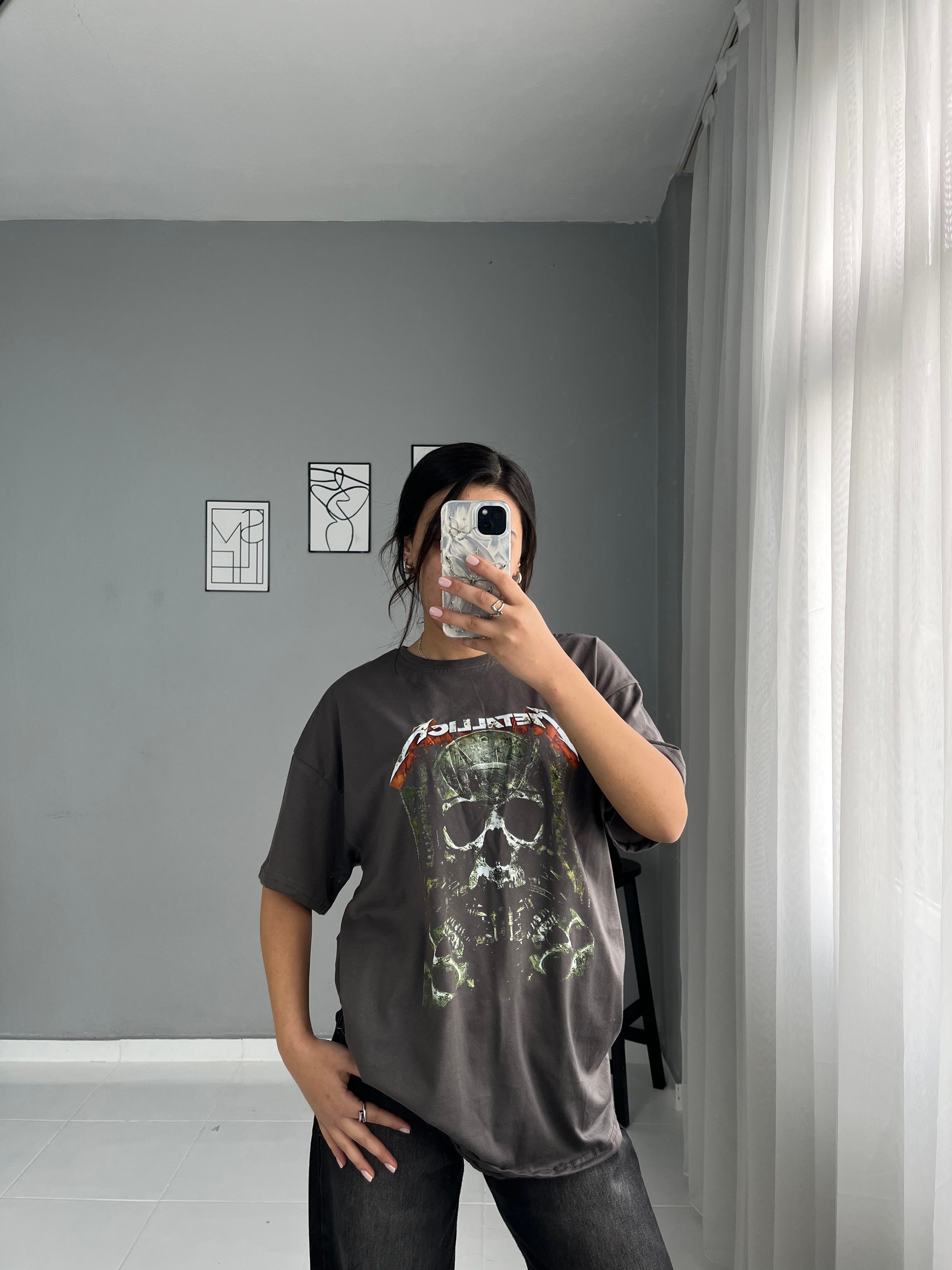 Metallica Antrasit Oversize Tişört 