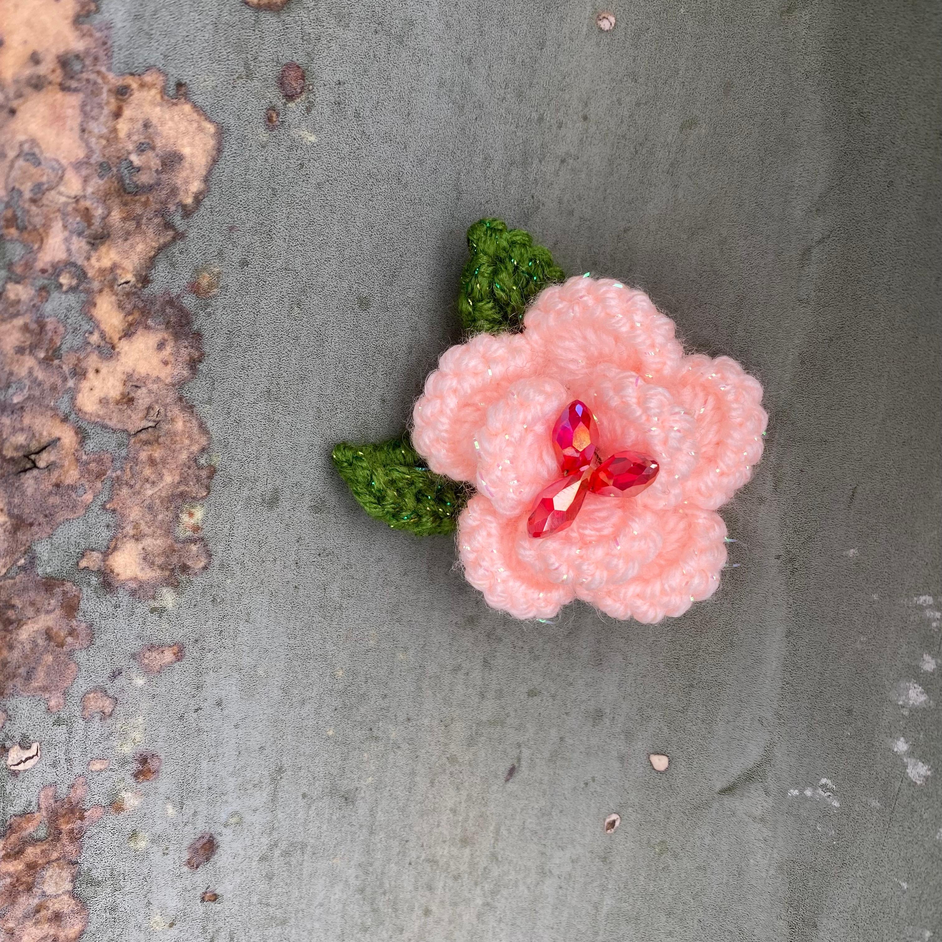 Çiçek Broş - Açık Pembe