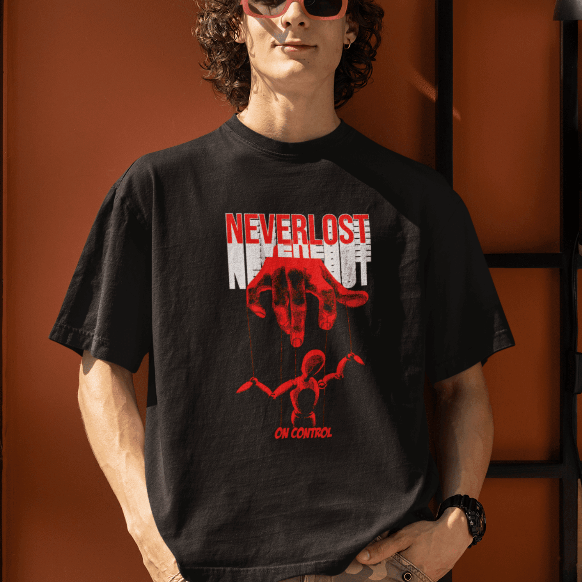 Persepto Never Lost Oversize T-Shirt - Premium Kalite %100 Pamuk image