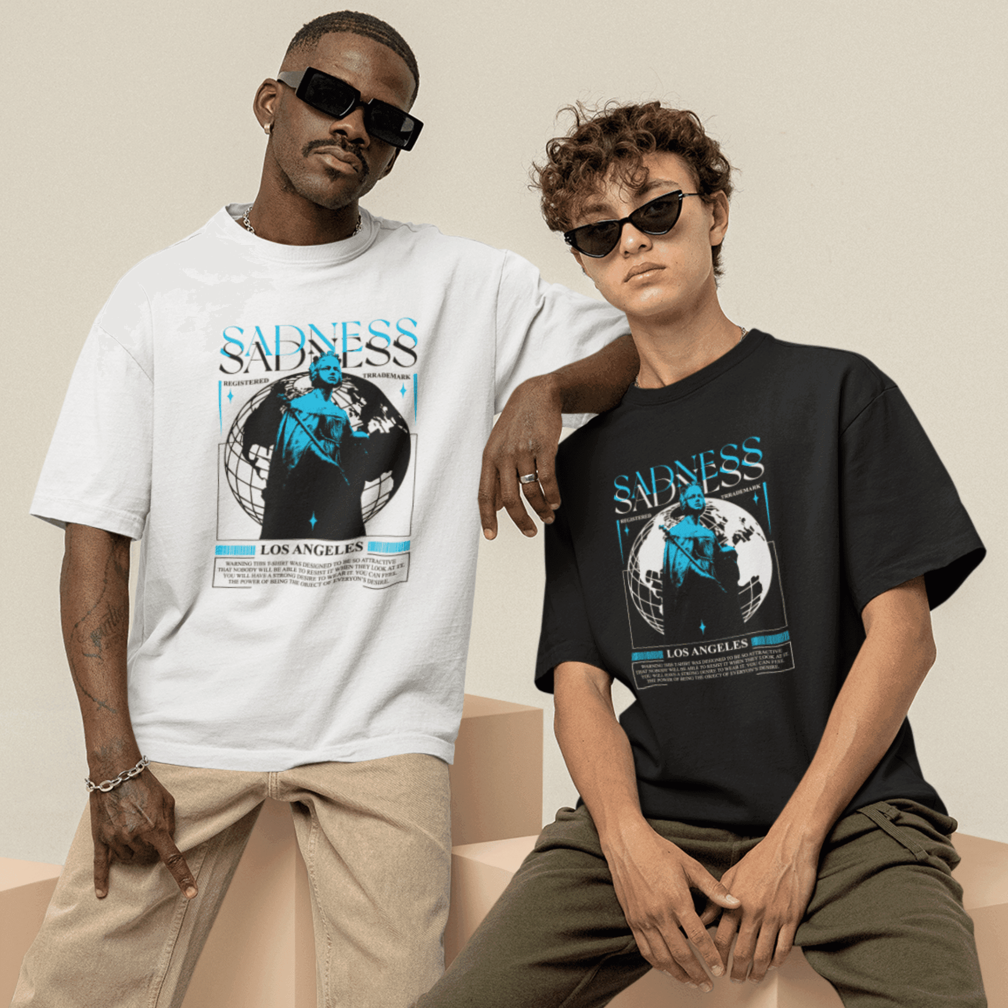 Persepto Sadness Oversize T-Shirt - Premium Kalite %100 Pamuk