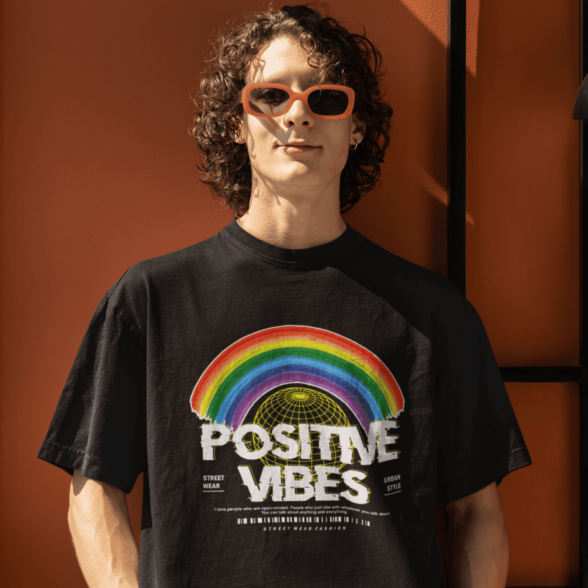 Persepto Pozitive Vibes Oversize T-Shirt - Premium Kalite %100 Pamuk image