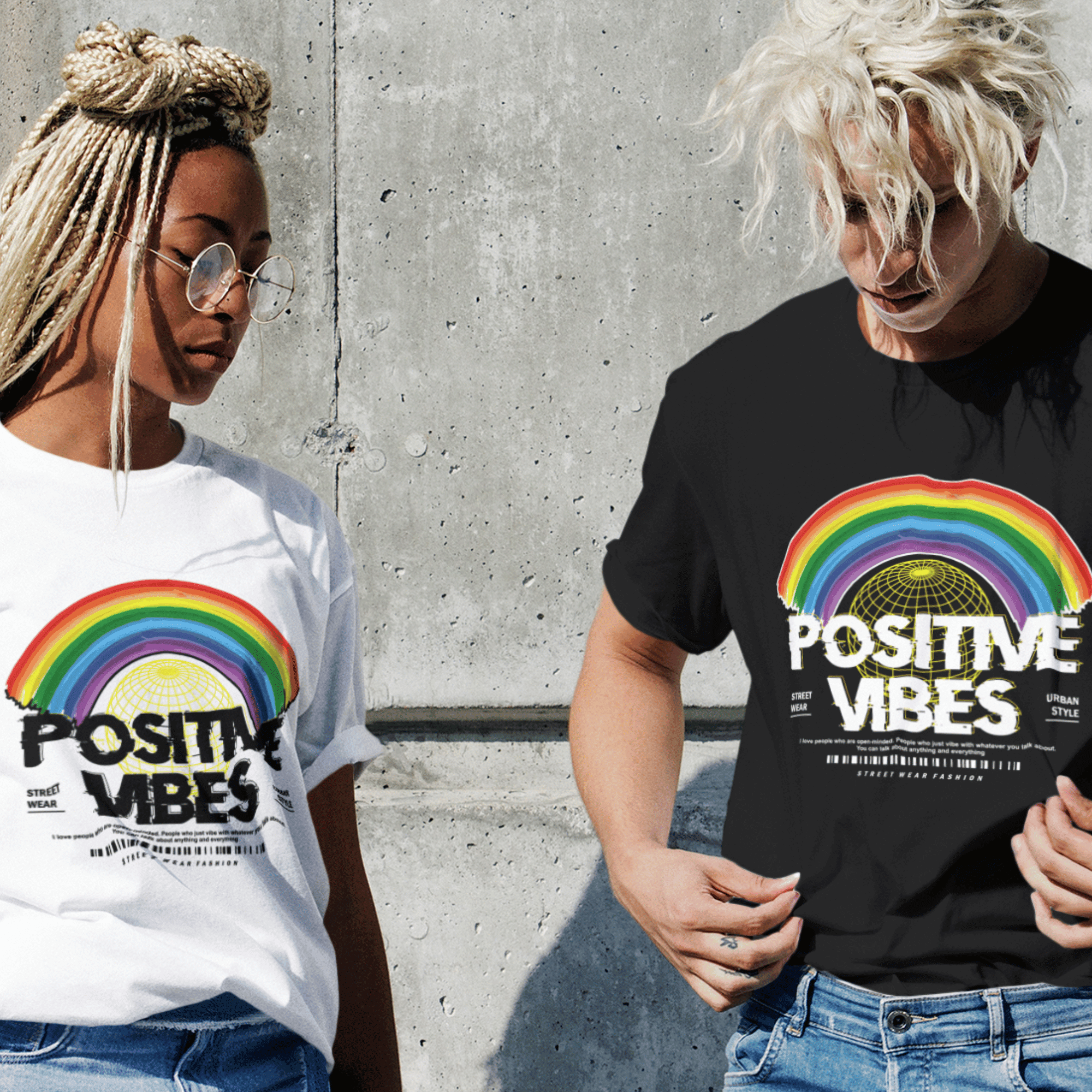 Persepto Pozitive Vibes Oversize T-Shirt - Premium Kalite %100 Pamuk